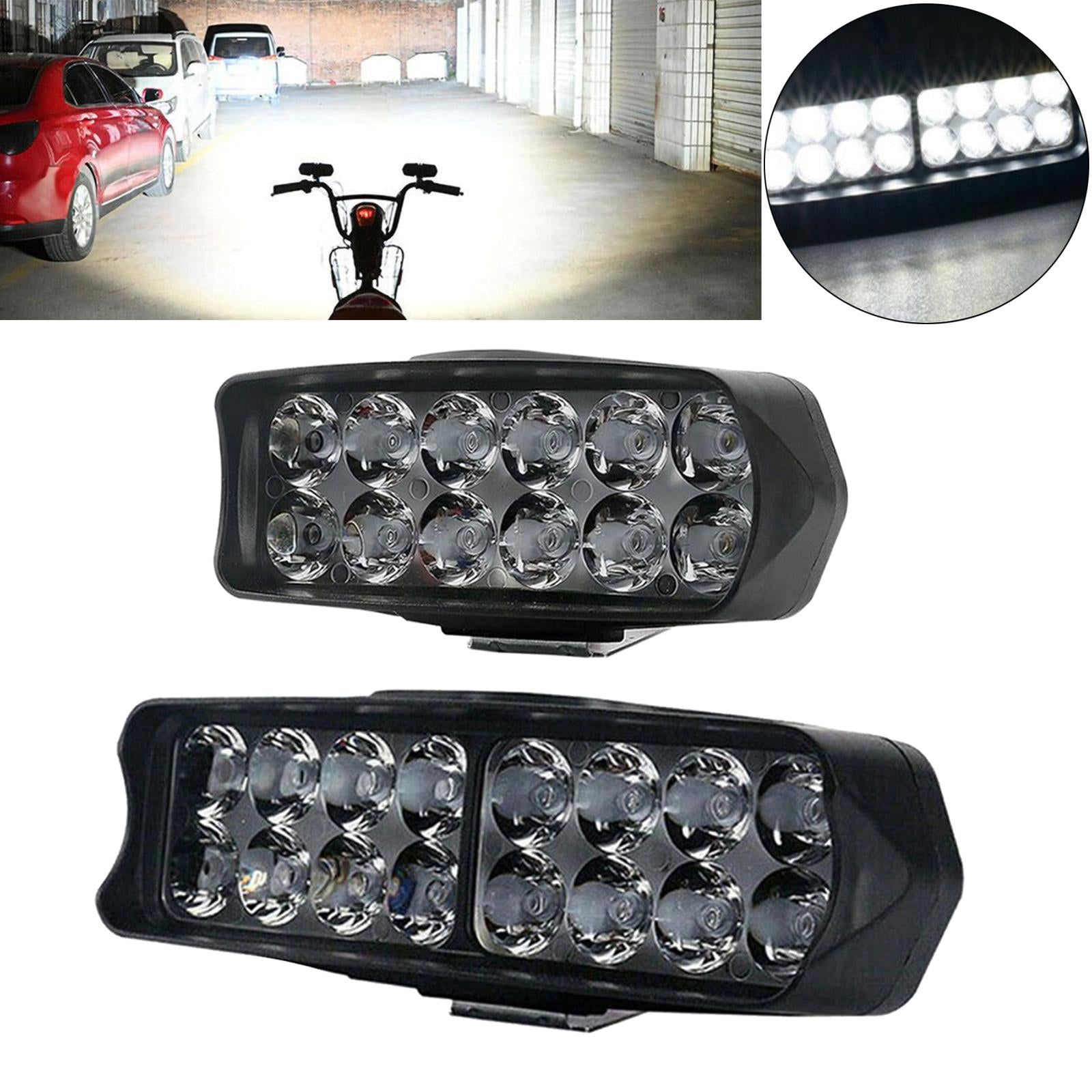 Waterproof Motorcycle Front Light Spot Headlight Super Bright 12 LED 18W