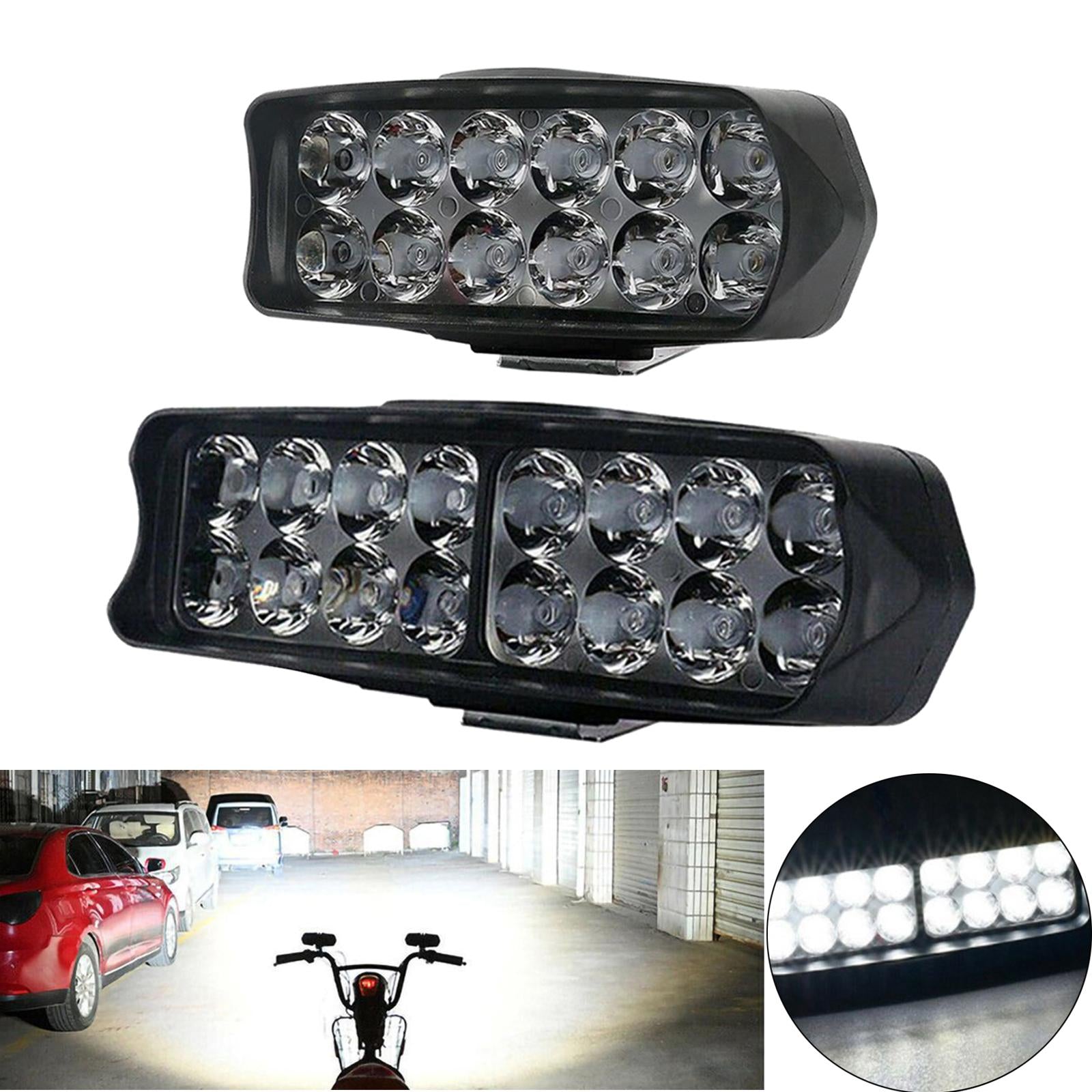 Waterproof Motorcycle Front Light Spot Headlight Super Bright 12 LED 18W