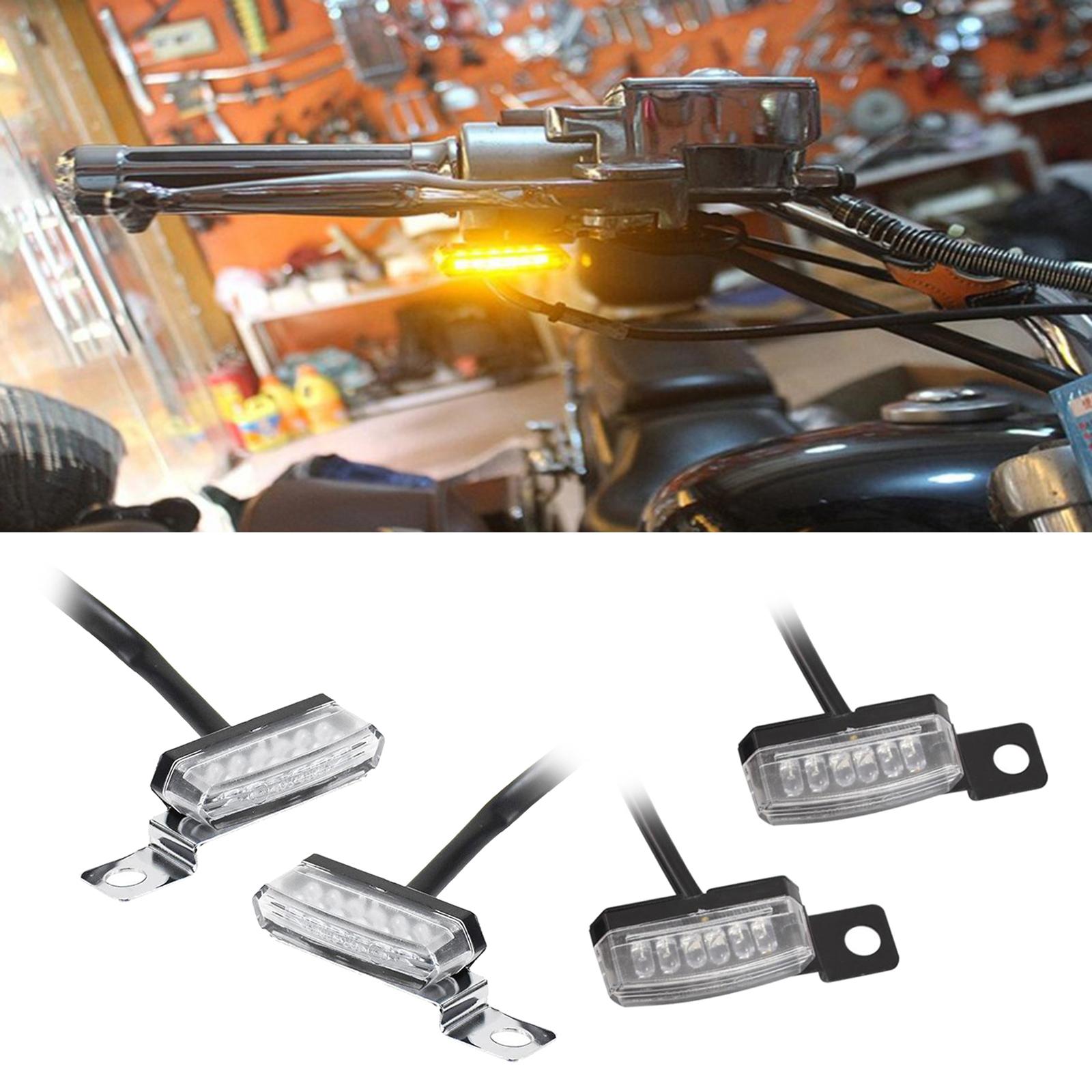 2Pieces Amber Motorcycle LED Turn Signal Light Blinker for Suzuki Black