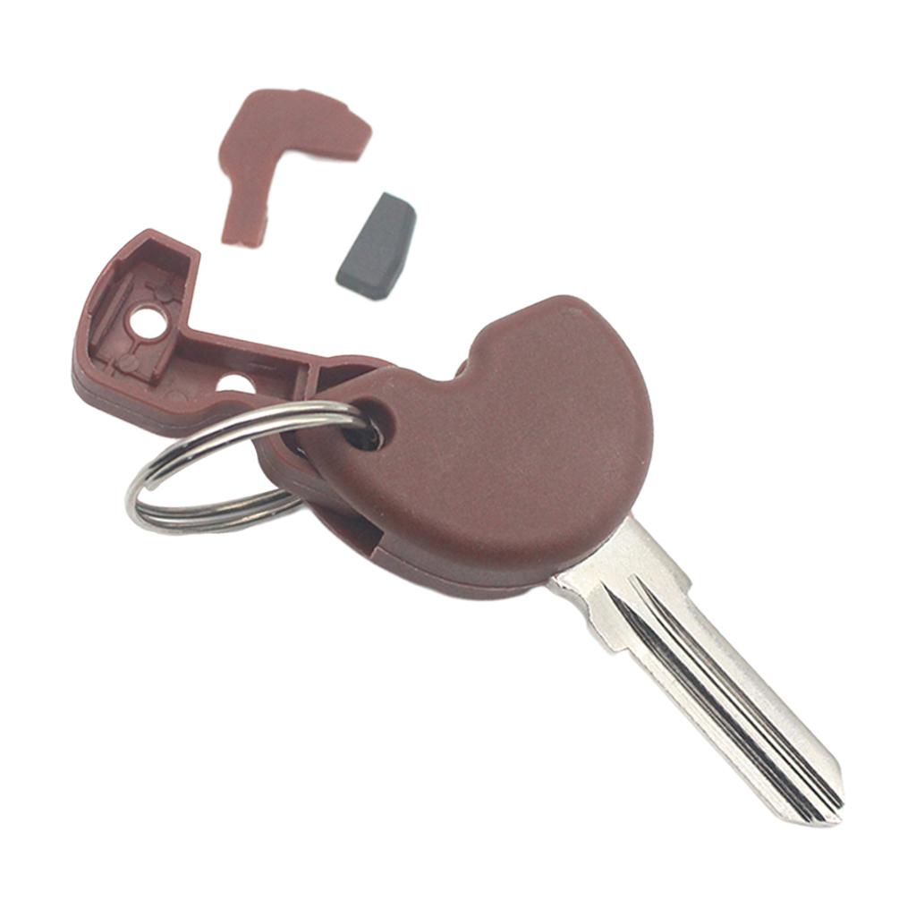 Brown Blank Key + Transponder Chip Replacement Universal For Piaggio New