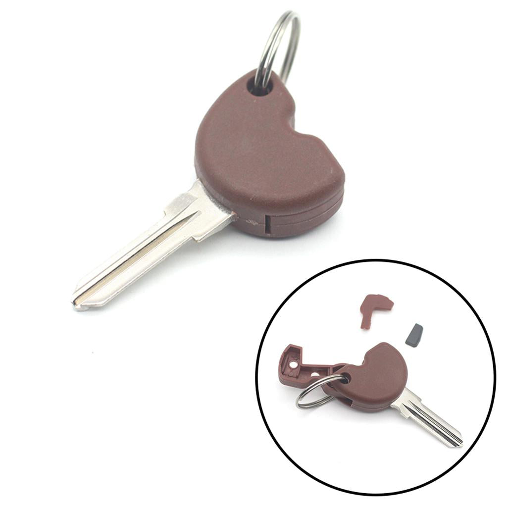 Brown Blank Key + Transponder Chip Replacement Universal For Piaggio New