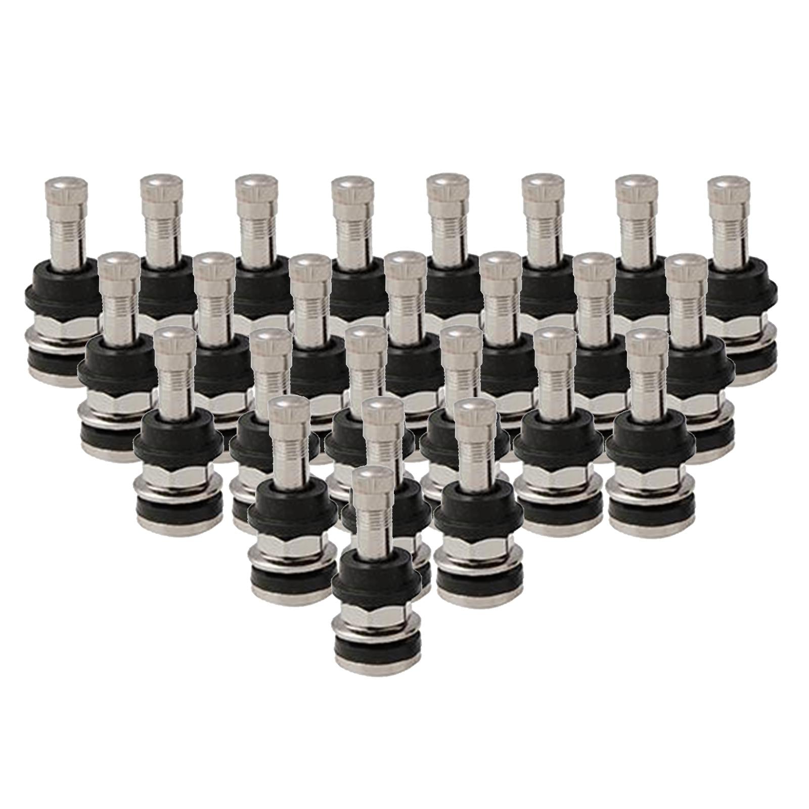 25pcs CHROME TR416 Metal Valve Stems for .453 & .625" Rim Holes Long 1 1/2""