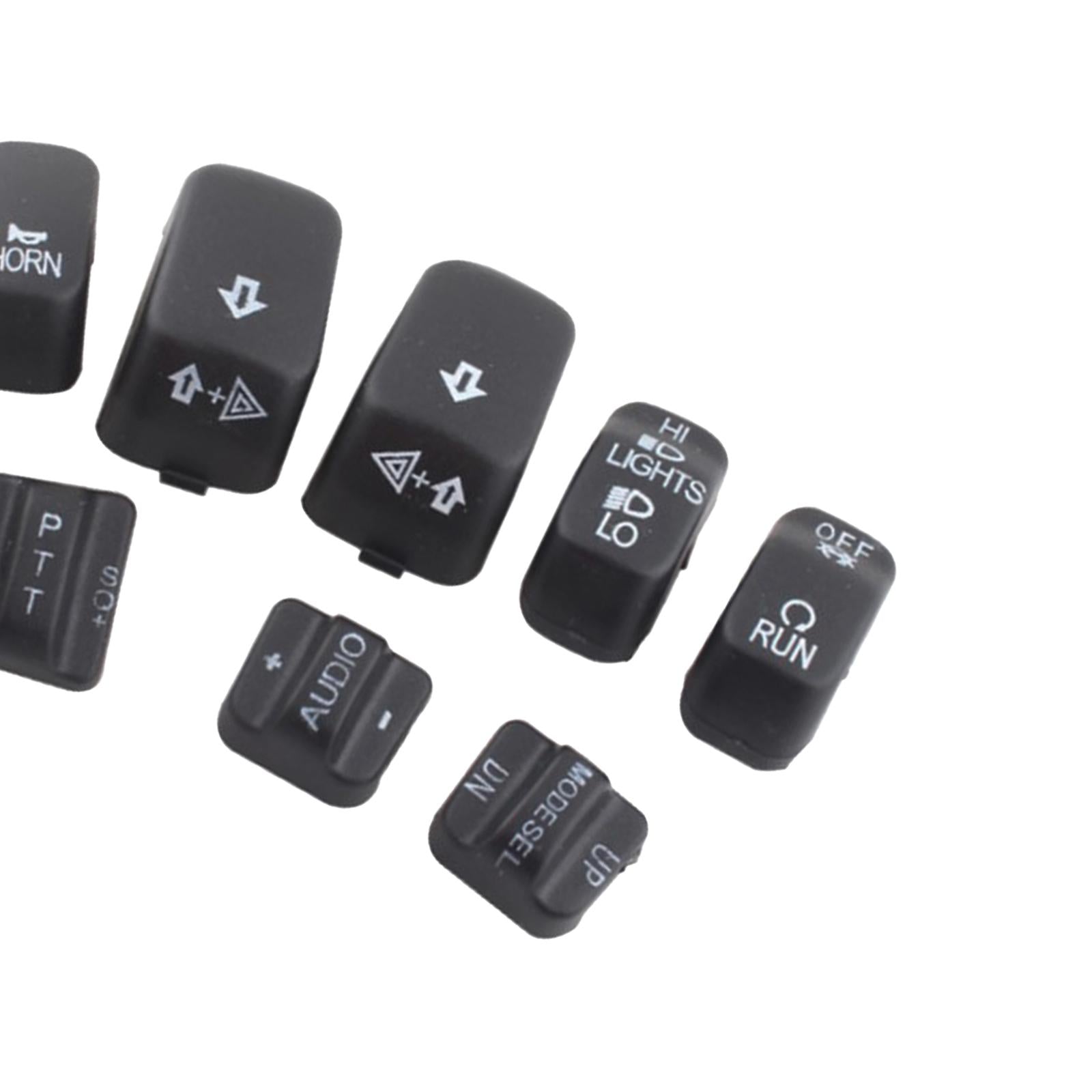 10pcs/set Motorbike Switch Housing Button Cover for Harley Glide 06-12 Black