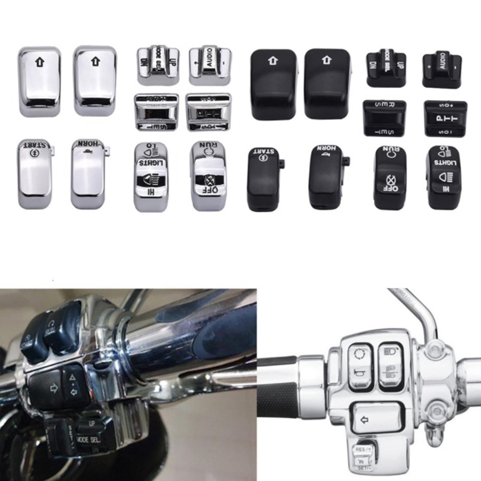 10pcs/set Motorbike Switch Housing Button Cover for Harley Glide 06-12 Black