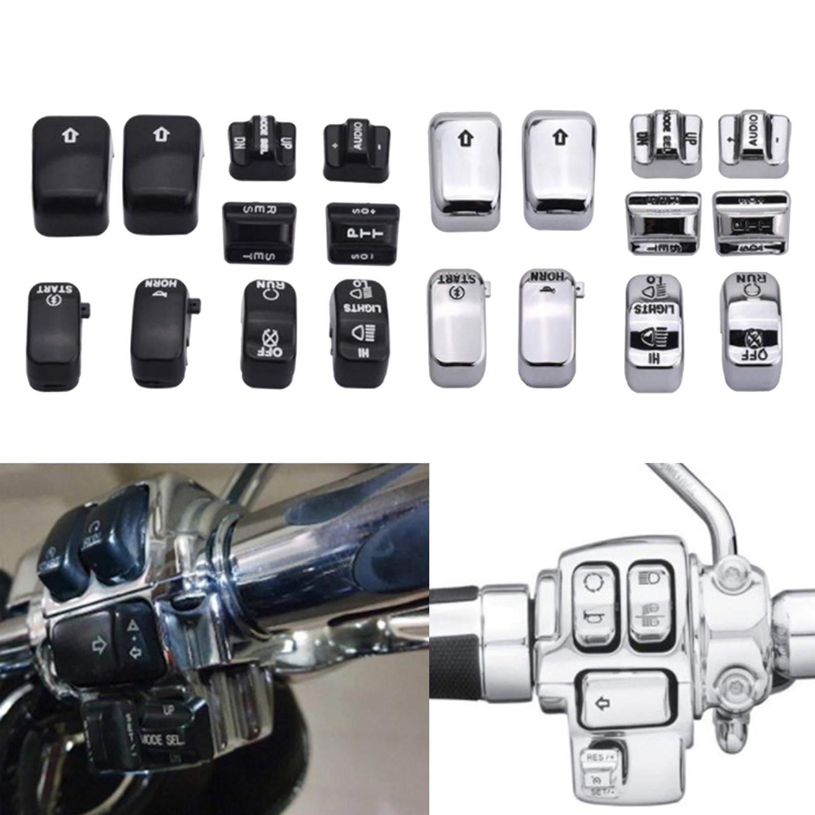 10pcs/set Motorbike Switch Housing Button Cover for Harley Glide 06-12 Black