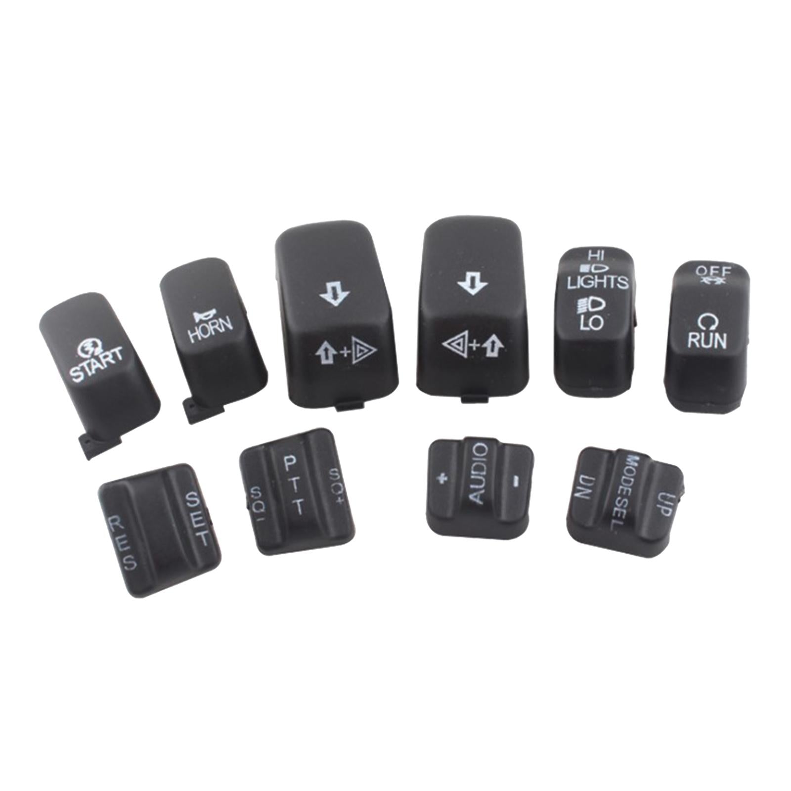 10pcs/set Motorbike Switch Housing Button Cover for Harley Glide 06-12 Black