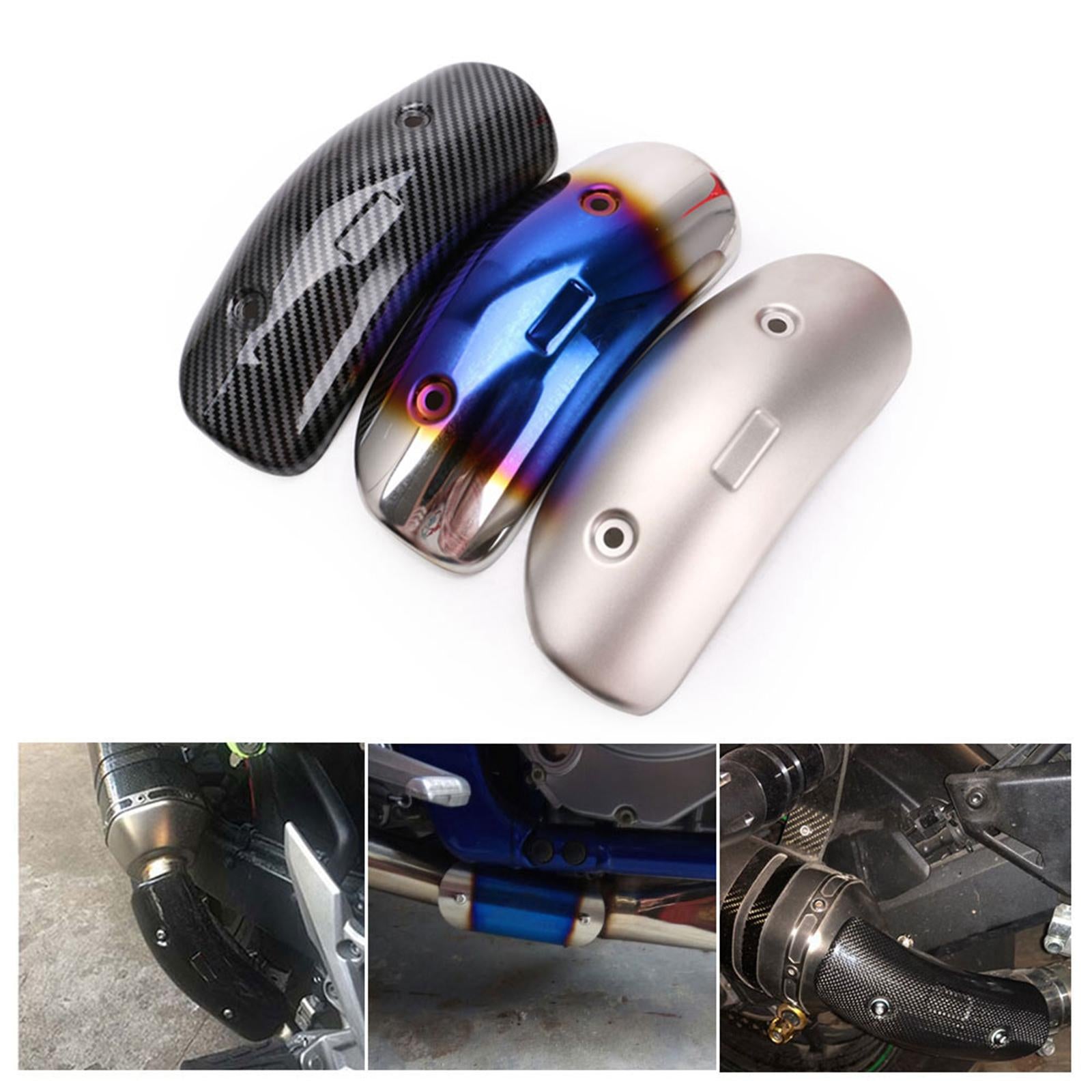 7.7 Motorbike Exhaust Heat Shield Cover Middle Pipe Guard Kit  Silver"