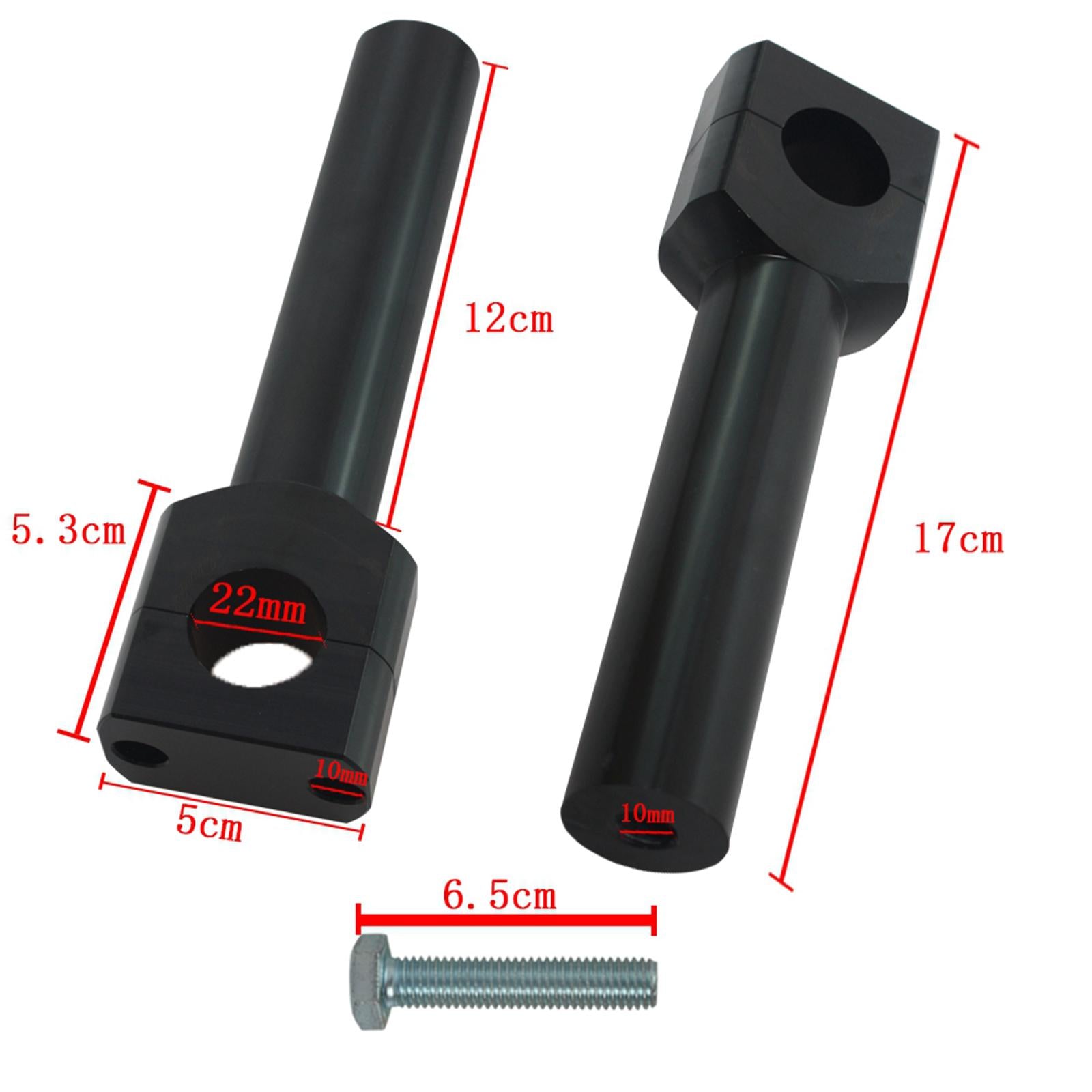 Motorcycle Handlebar Riser Kit 22/25mm Universal for Motocross Black 22MM