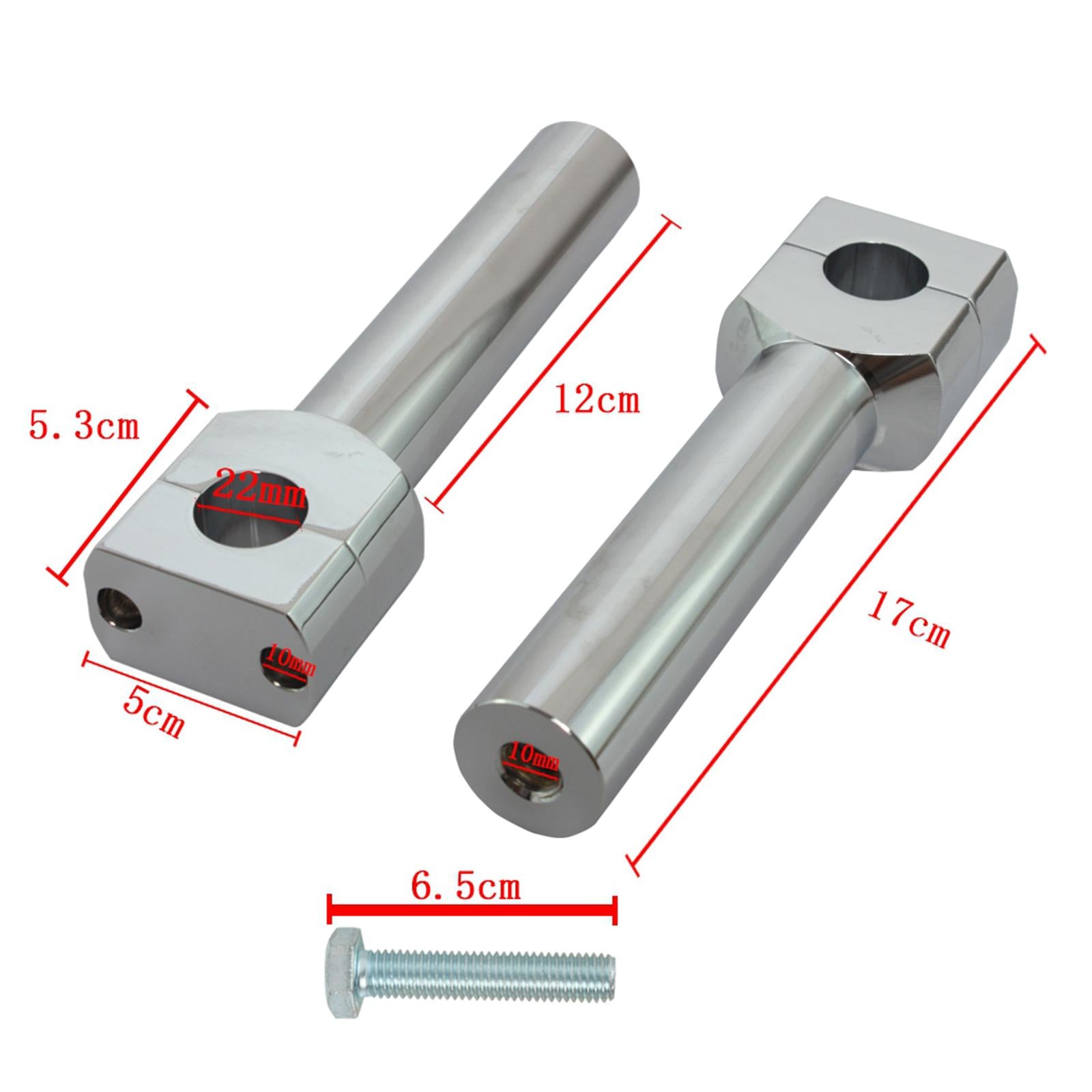 Motorcycle Handlebar Riser Kit 22/25mm Universal for Motocross Silver 25MM