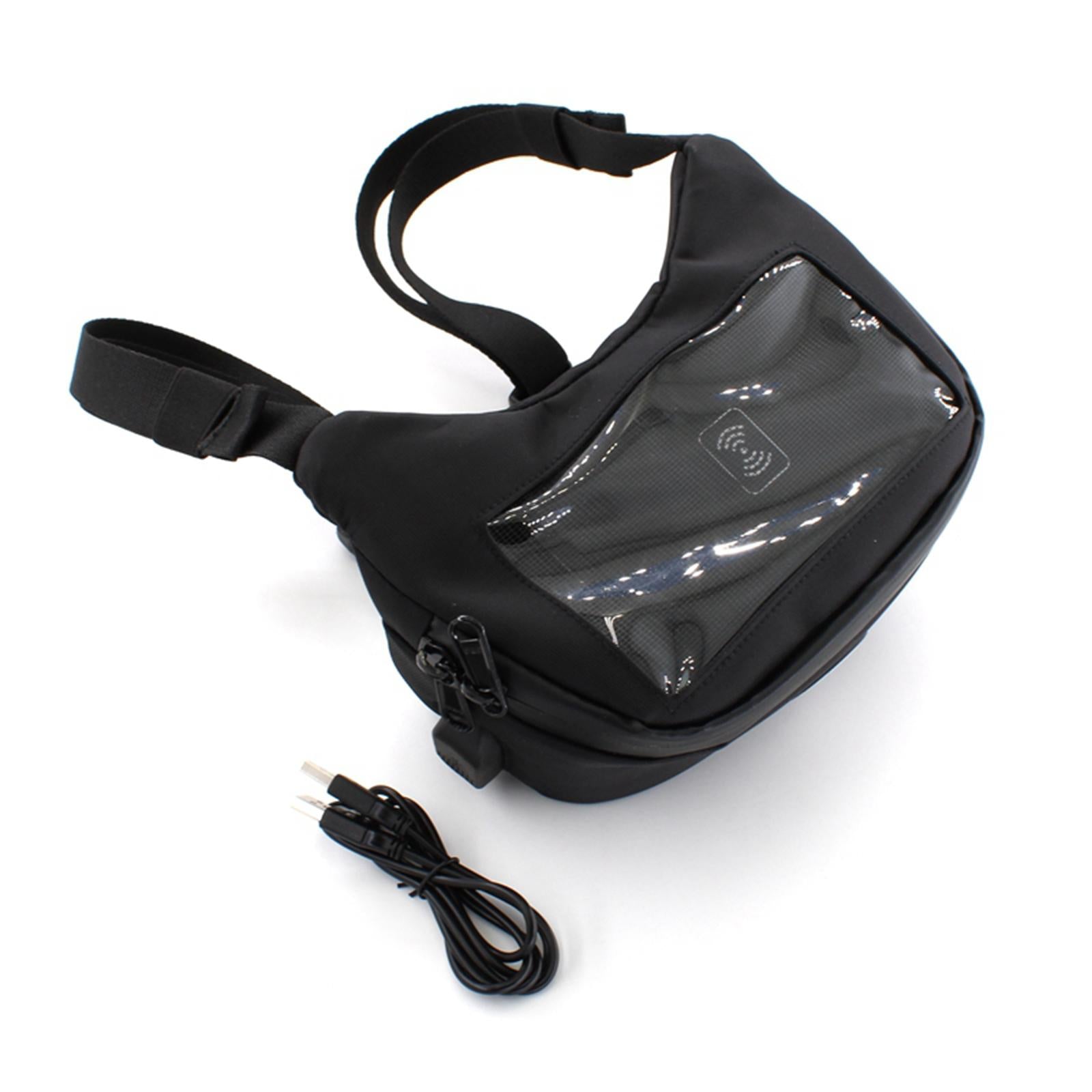 Rechargable Scooters Handlebar Phone Bag Storage with Transparent Pouch