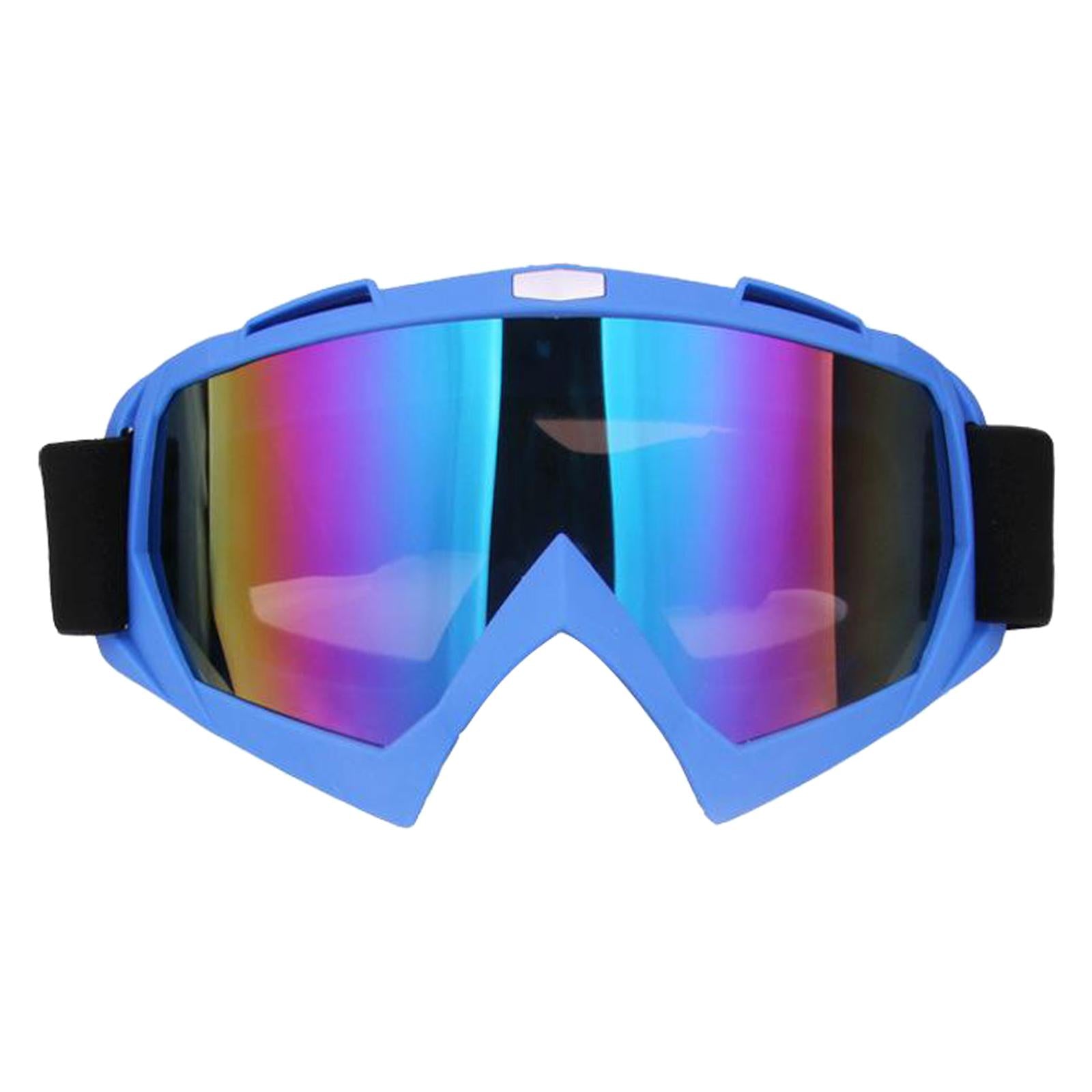 Snow Ski Safety Glasses Goggles Windproof ATV Motorcycle Blue Colorful