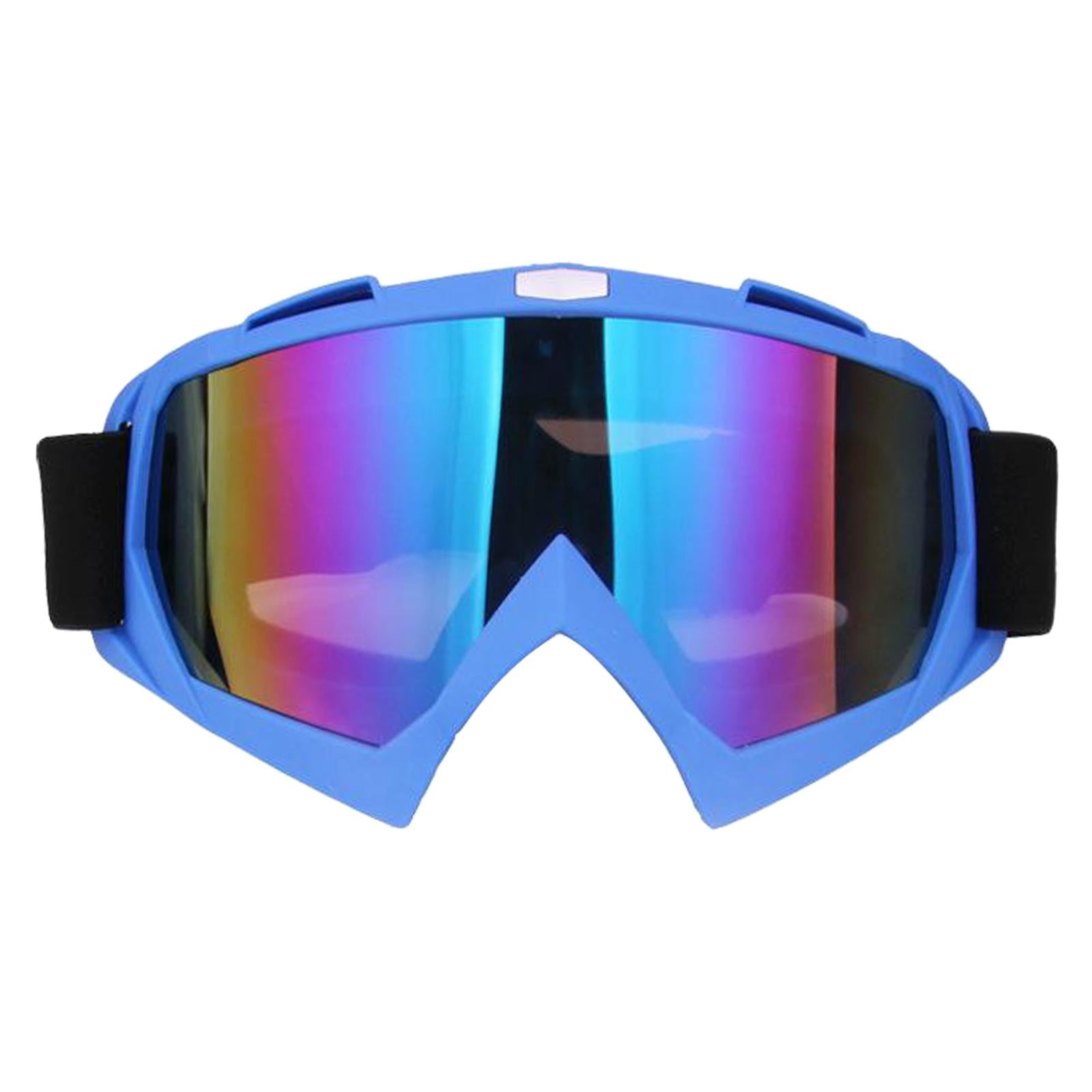 Snow Ski Safety Glasses Goggles Windproof ATV Motorcycle Blue Colorful