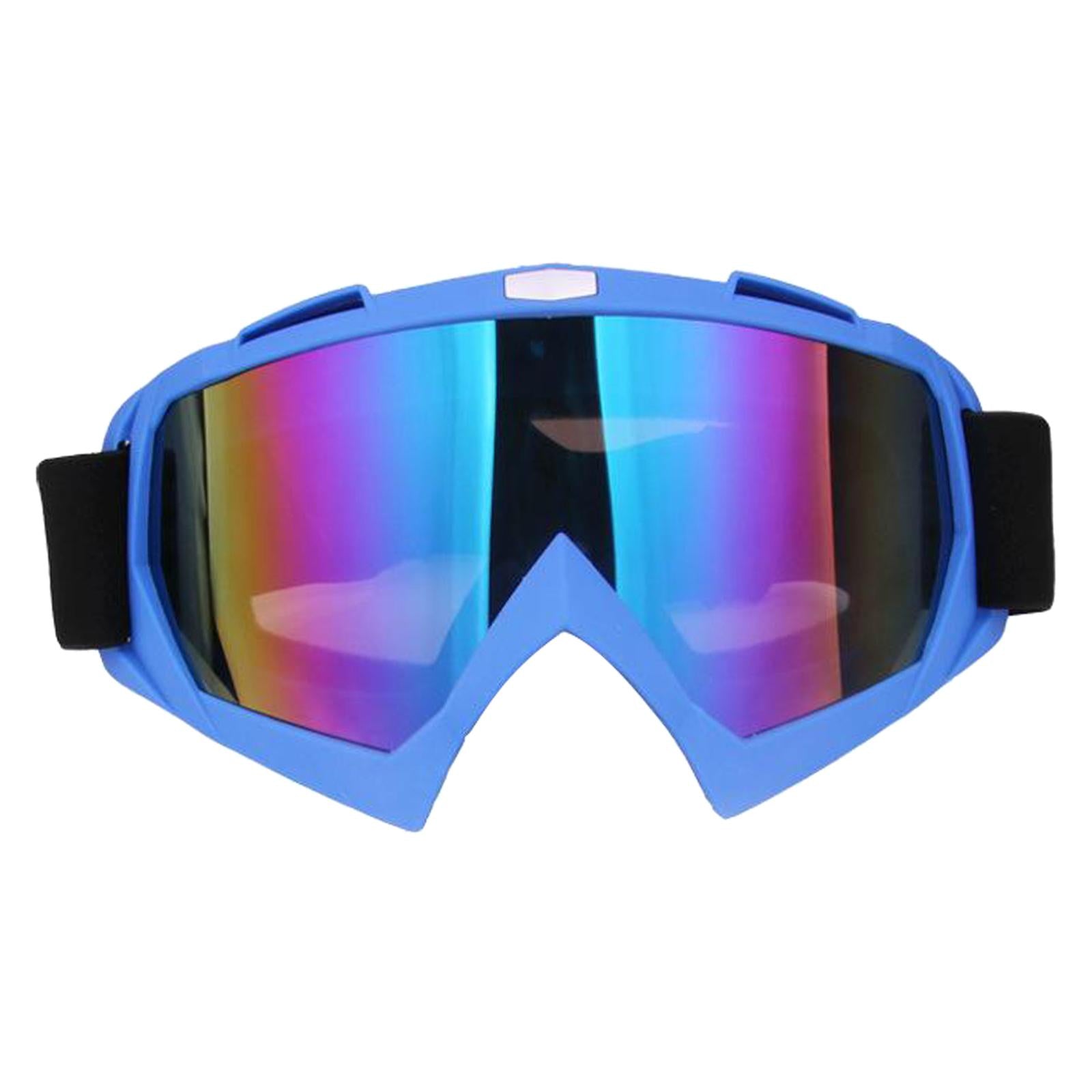 Snow Ski Safety Glasses Goggles Windproof ATV Motorcycle Blue Colorful