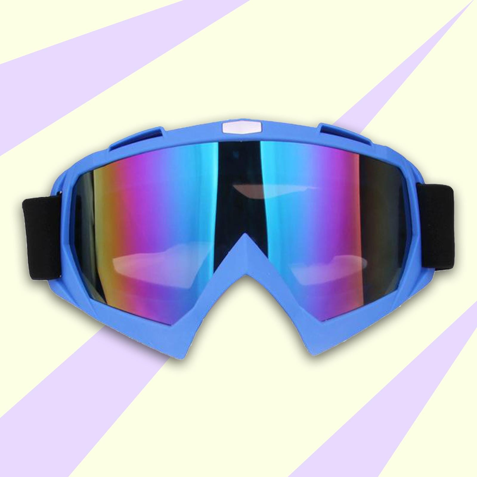 Snow Ski Safety Glasses Goggles Windproof ATV Motorcycle Blue Colorful