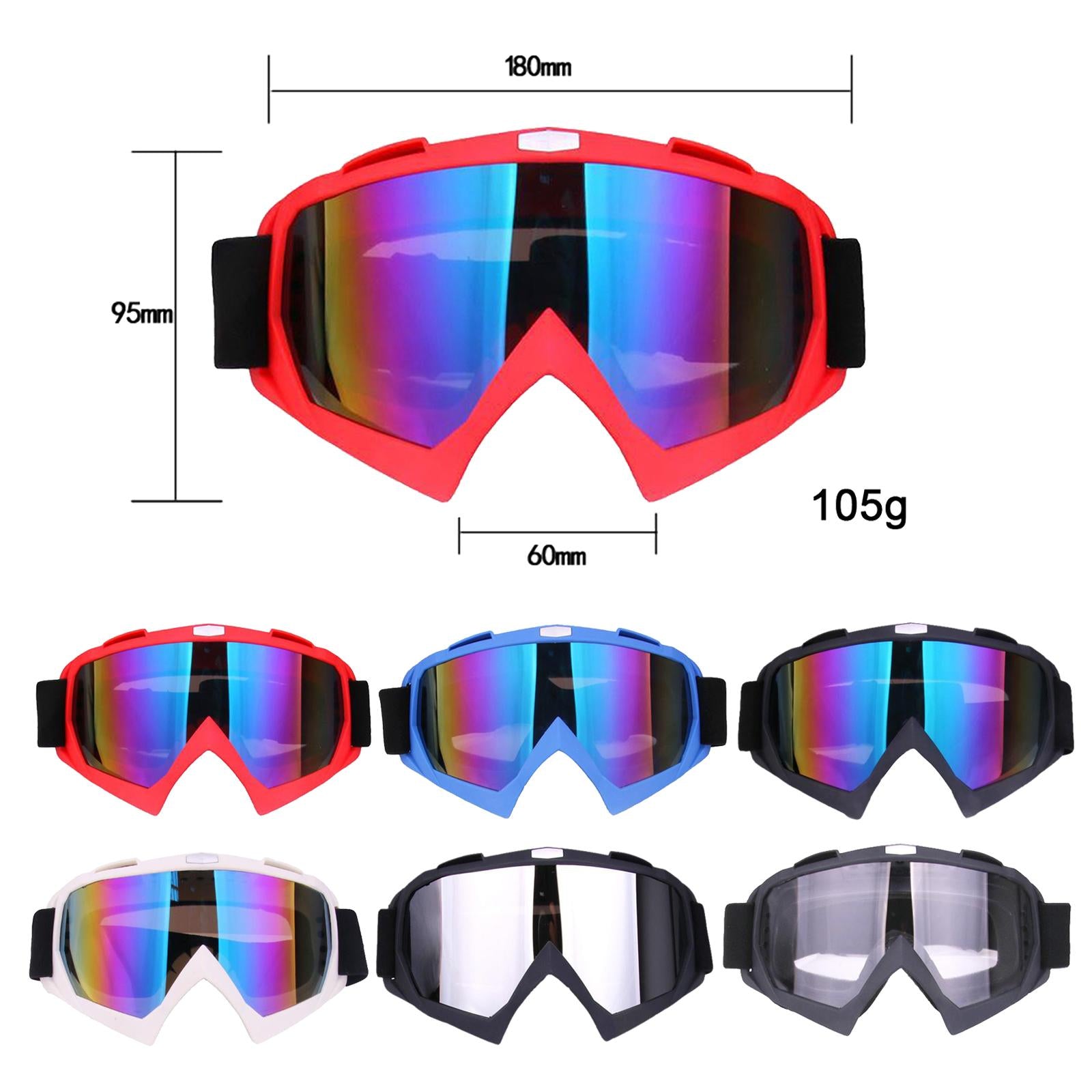 Snow Ski Safety Glasses Goggles Windproof ATV Motorcycle Blue Colorful