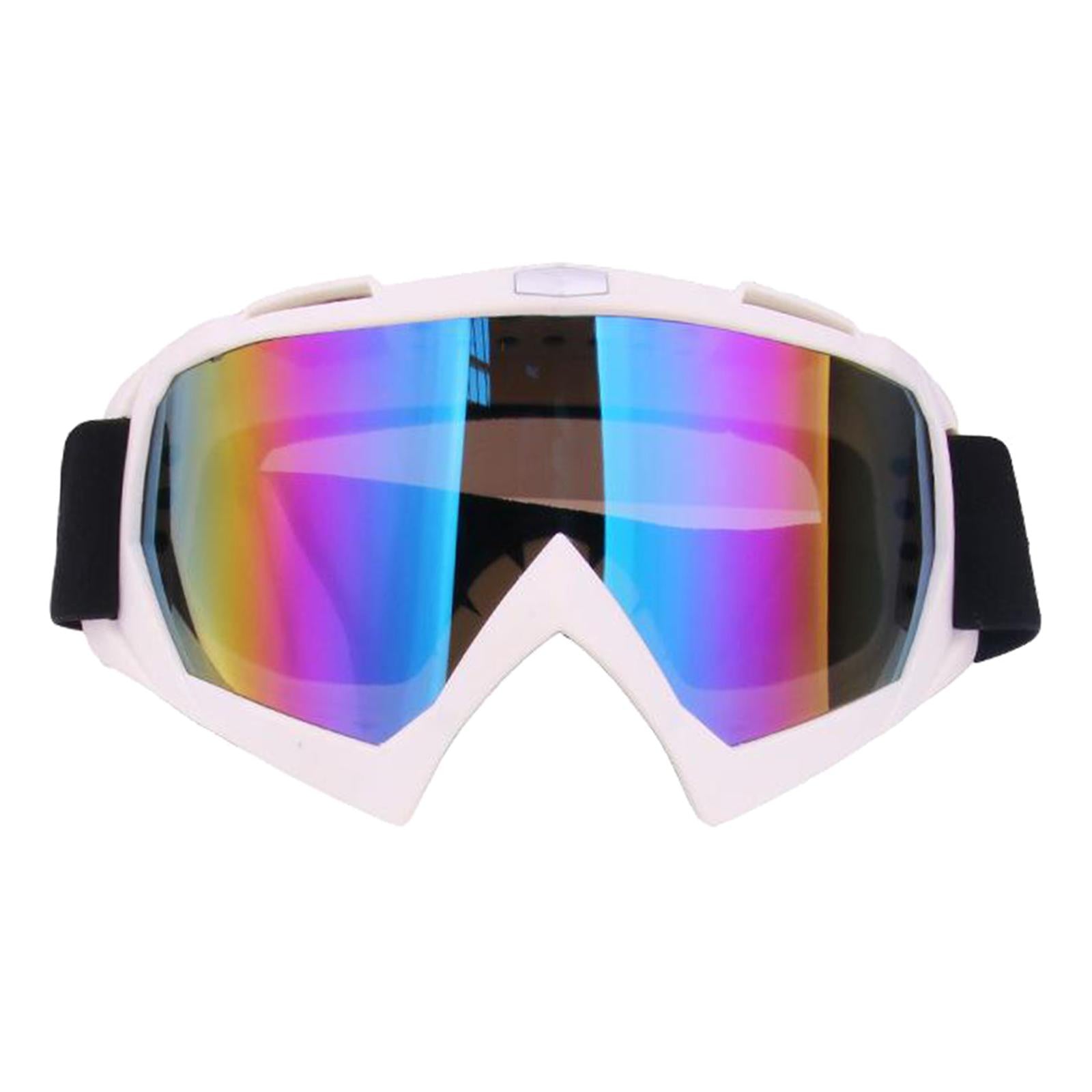 Snow Ski Safety Glasses Goggles Windproof ATV Motorcycle White Colorful