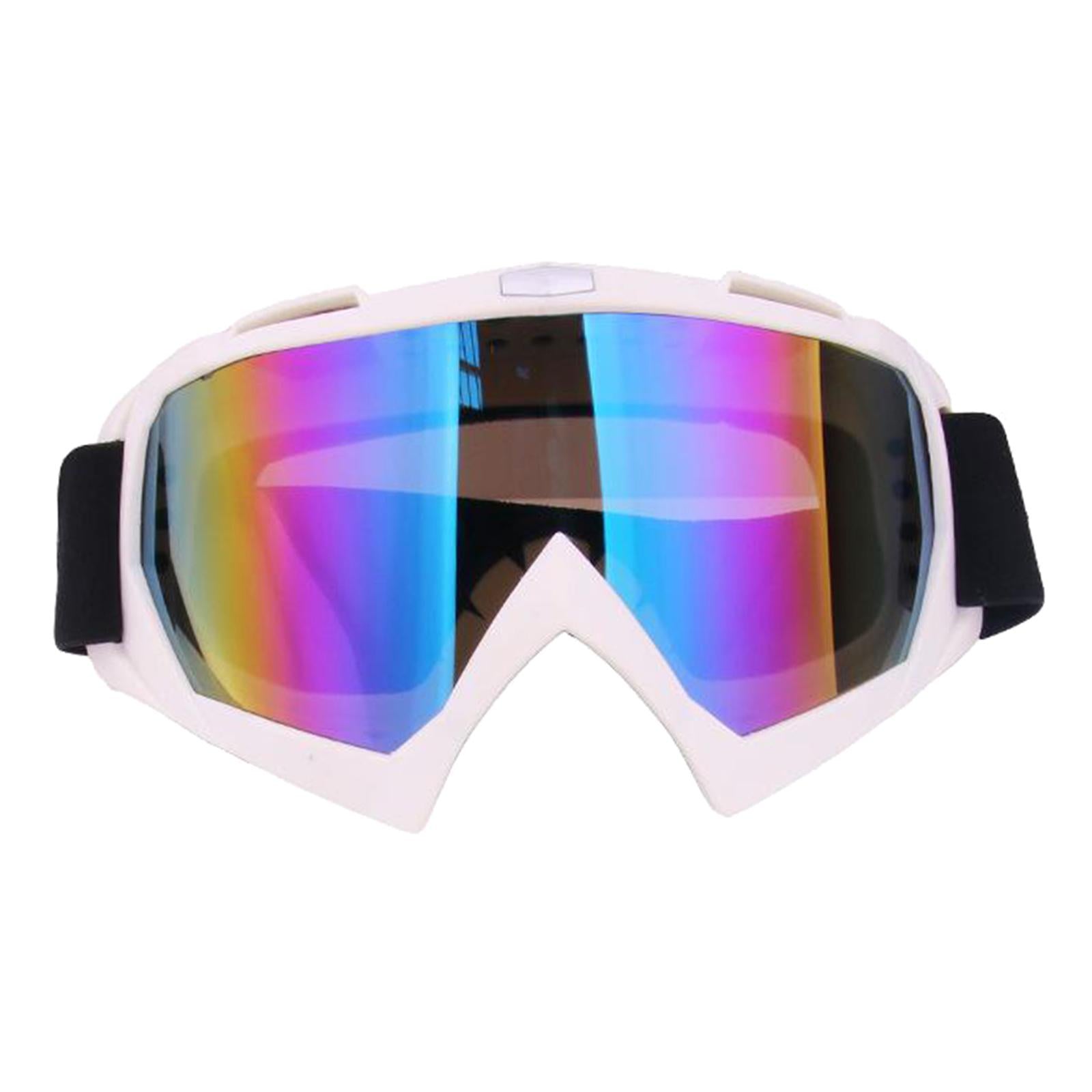 Snow Ski Safety Glasses Goggles Windproof ATV Motorcycle White Colorful