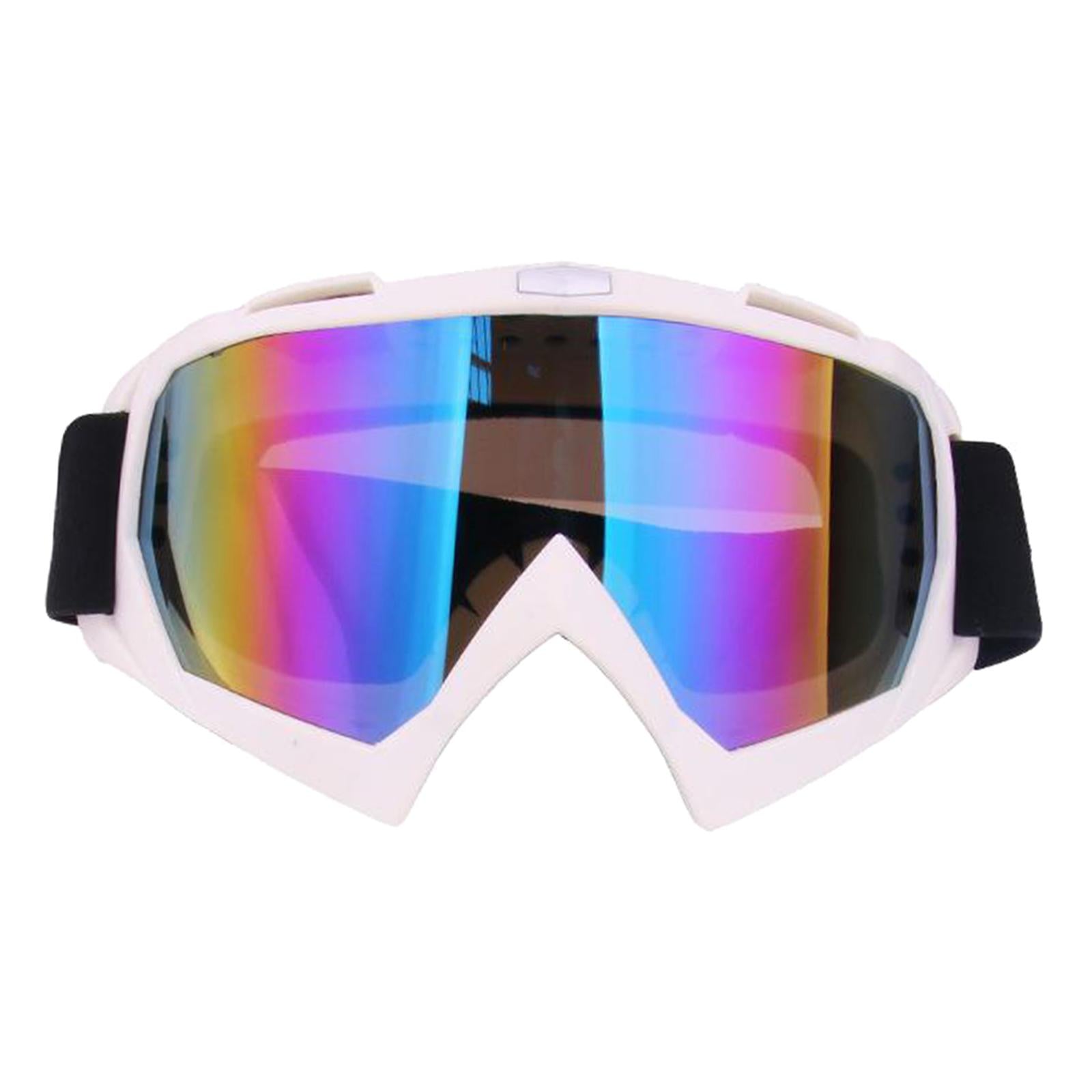 Snow Ski Safety Glasses Goggles Windproof ATV Motorcycle White Colorful