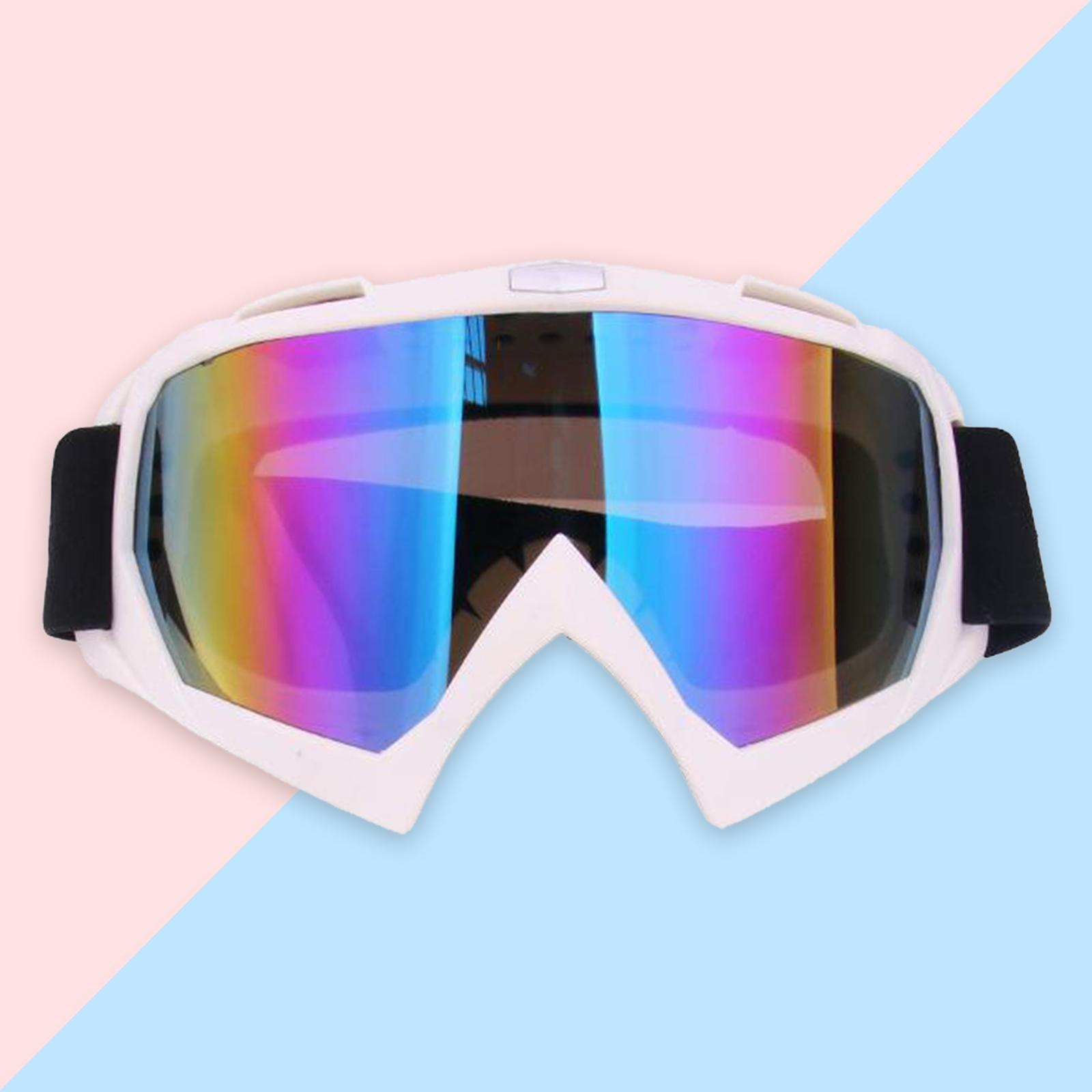 Snow Ski Safety Glasses Goggles Windproof ATV Motorcycle White Colorful