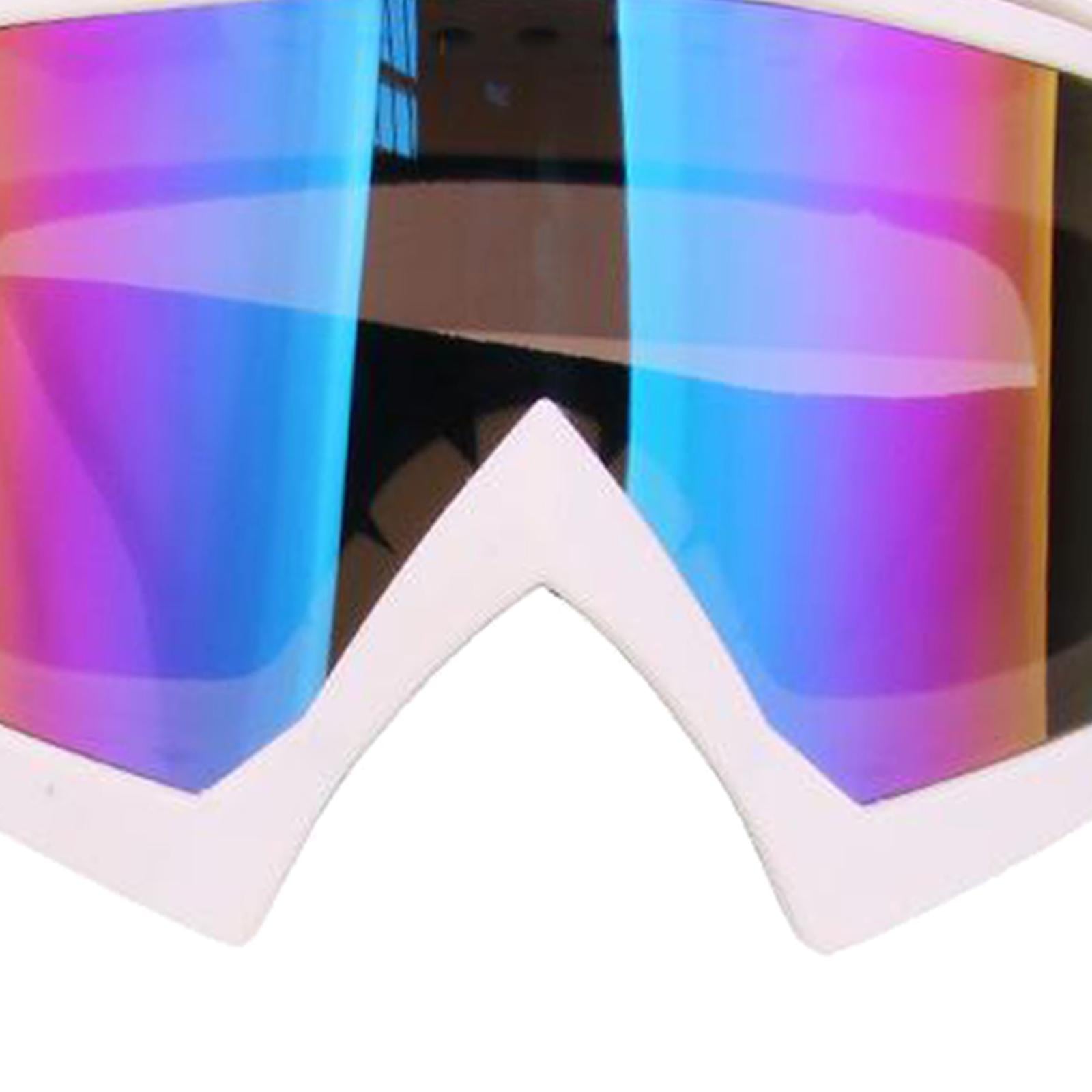 Snow Ski Safety Glasses Goggles Windproof ATV Motorcycle White Colorful