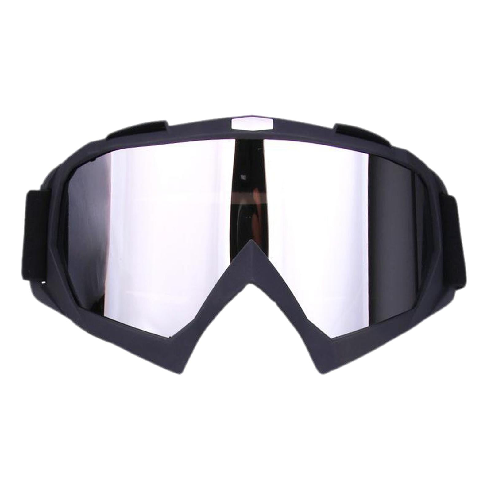 Snow Ski Safety Glasses Goggles Windproof ATV Motorcycle Black Silver