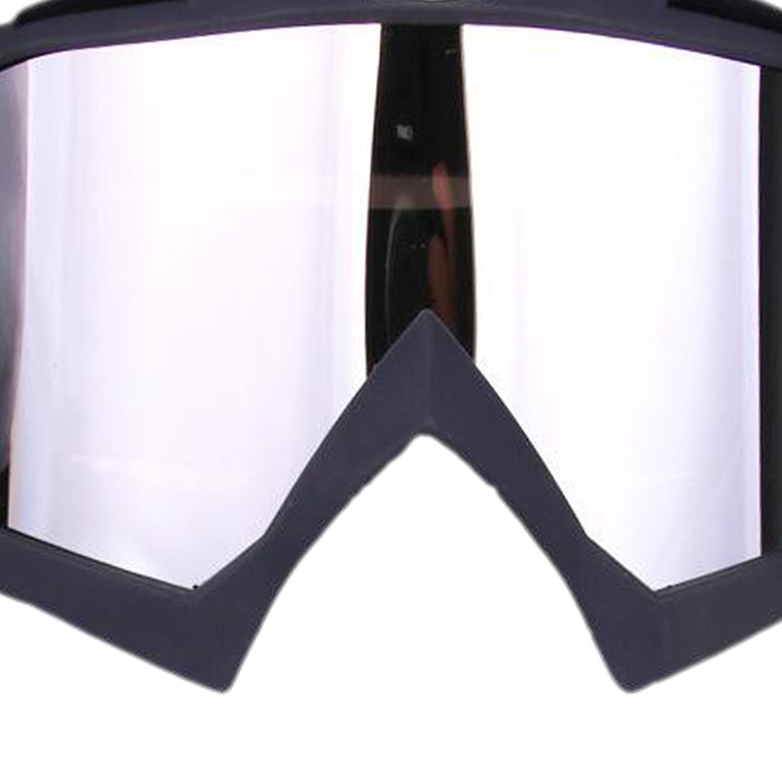 Snow Ski Safety Glasses Goggles Windproof ATV Motorcycle Black Silver