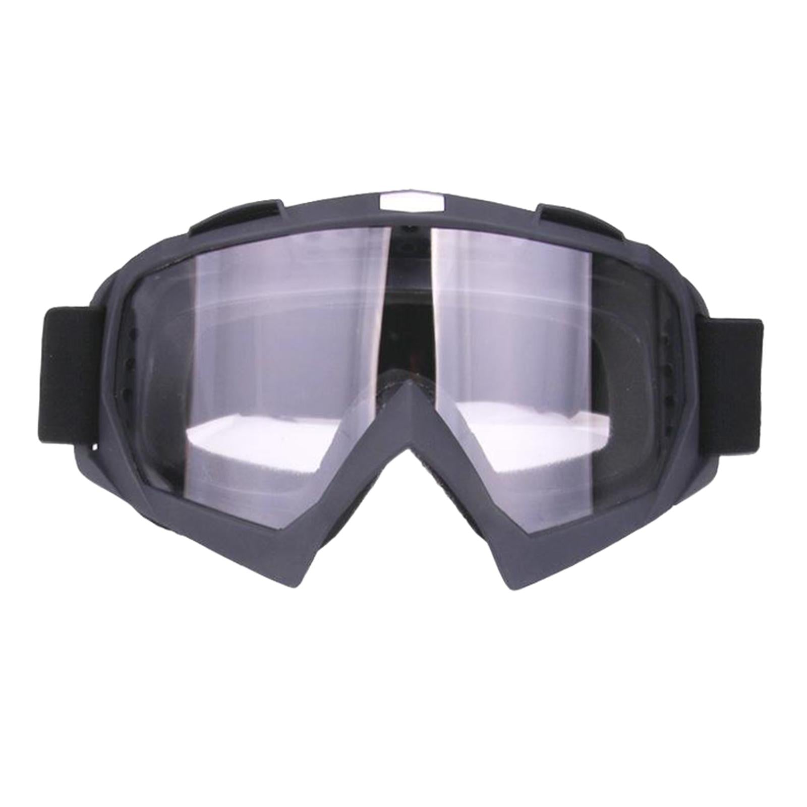 Snow Ski Safety Glasses Goggles Windproof ATV Motorcycle Black Clear