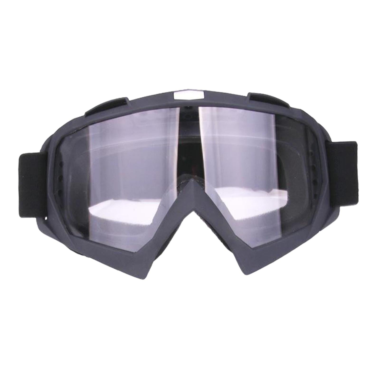 Snow Ski Safety Glasses Goggles Windproof ATV Motorcycle Black Clear