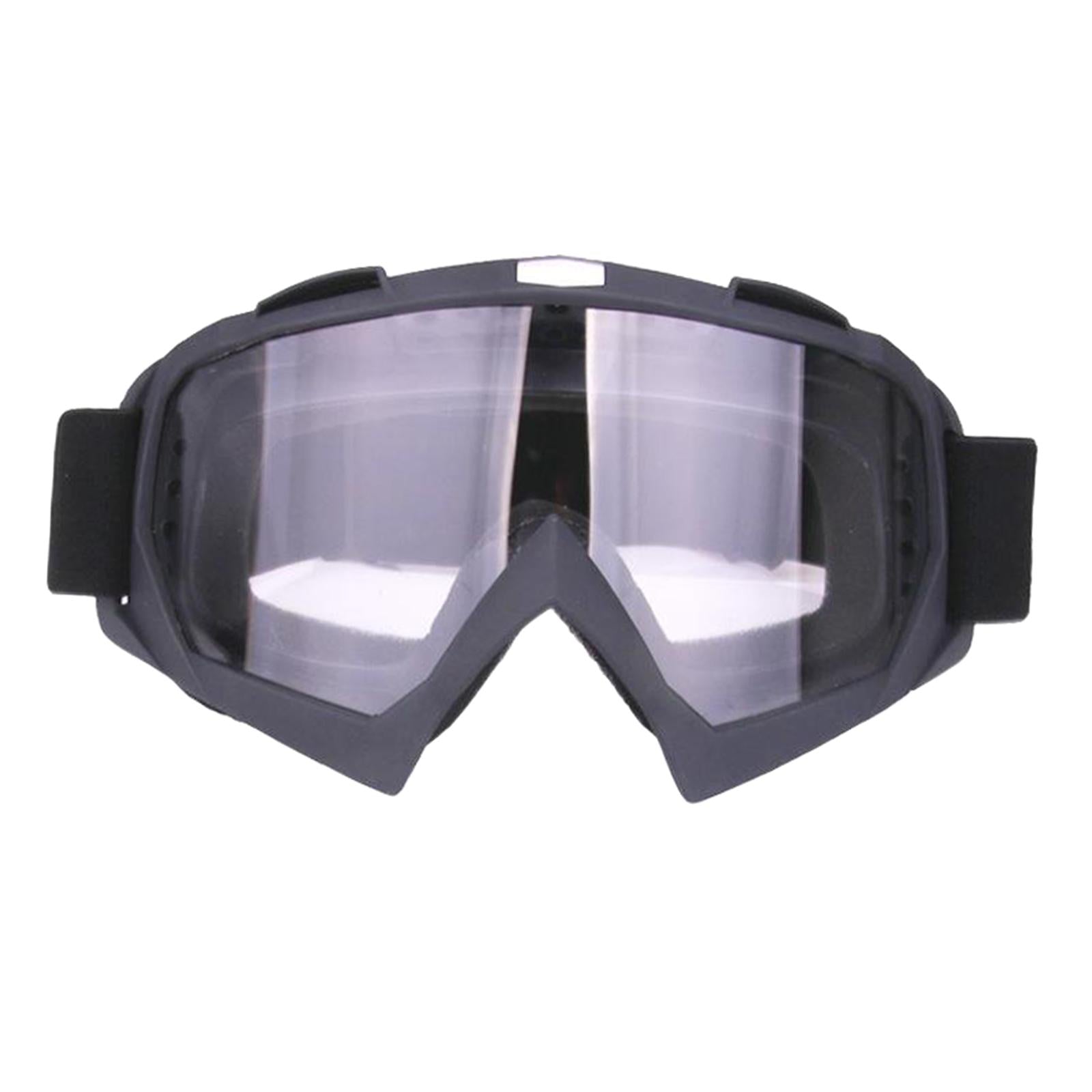 Snow Ski Safety Glasses Goggles Windproof ATV Motorcycle Black Clear