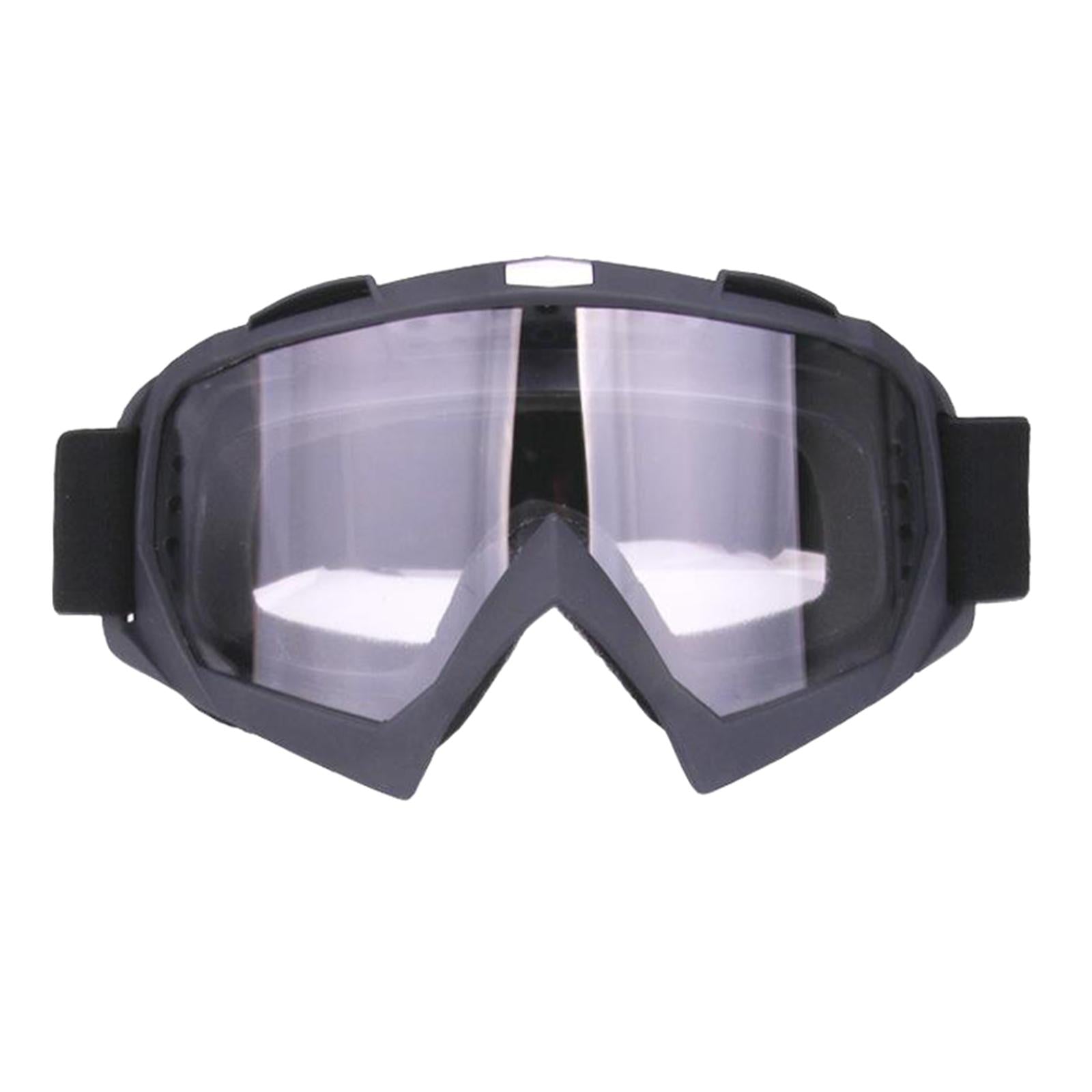 Snow Ski Safety Glasses Goggles Windproof ATV Motorcycle Black Clear