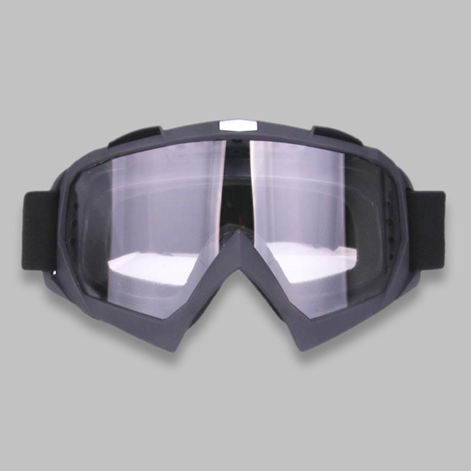 Snow Ski Safety Glasses Goggles Windproof ATV Motorcycle Black Clear