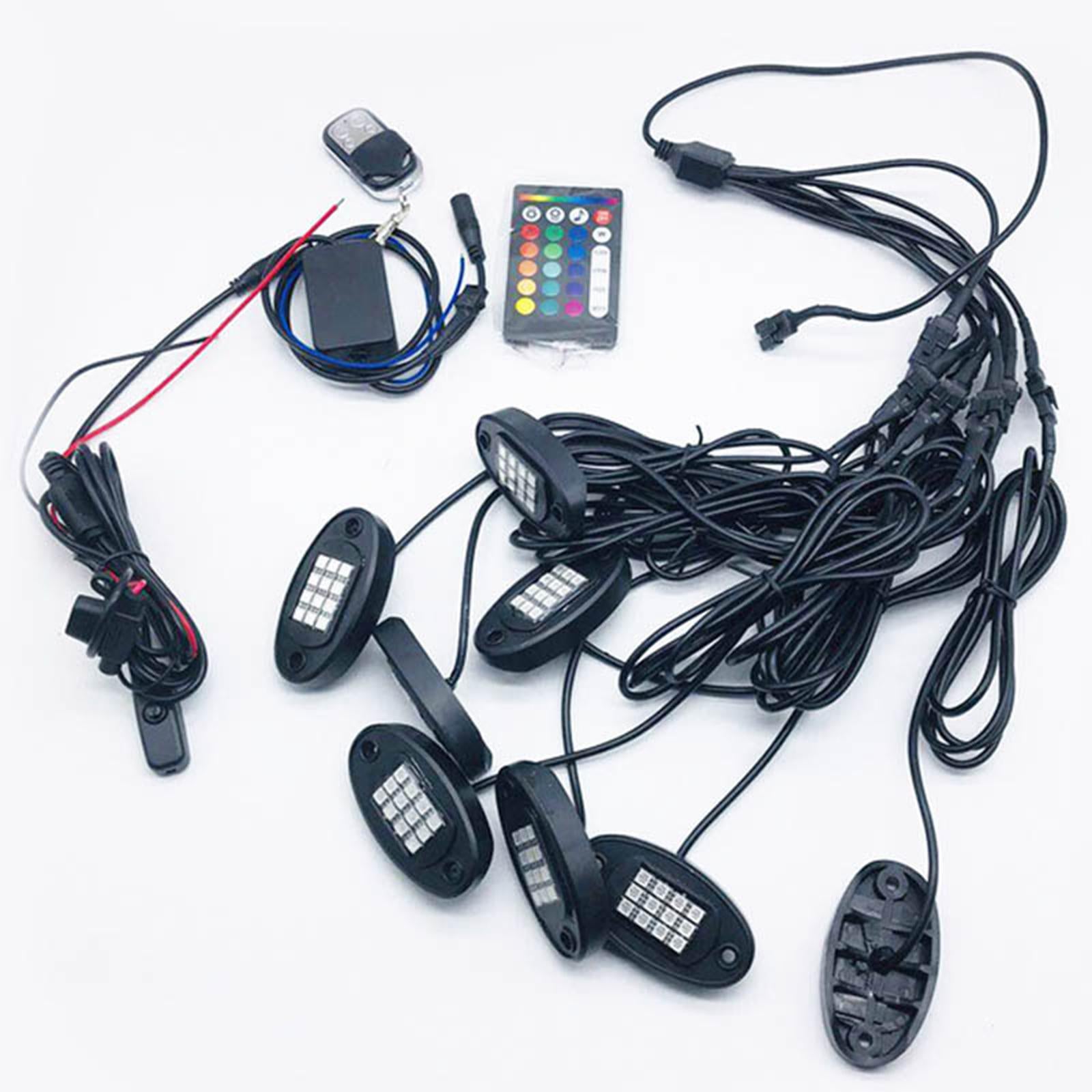 Universal Bluetooth APP RGB LED Rock Lights Set Music Lighting 8 Pods