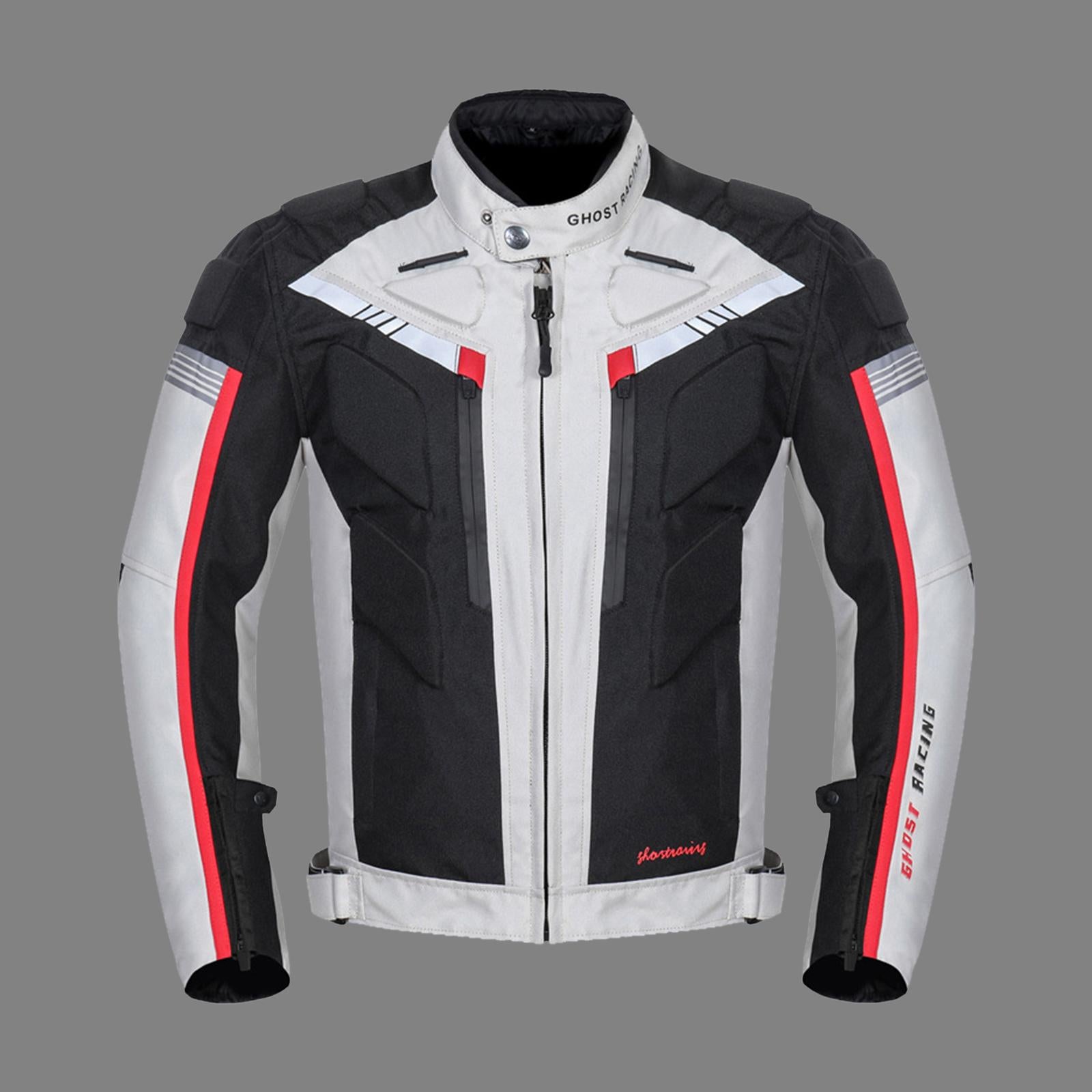 Motorcycle Jacket Oxford Waterproof Motocross Racing Cycle Gear  Light Gray