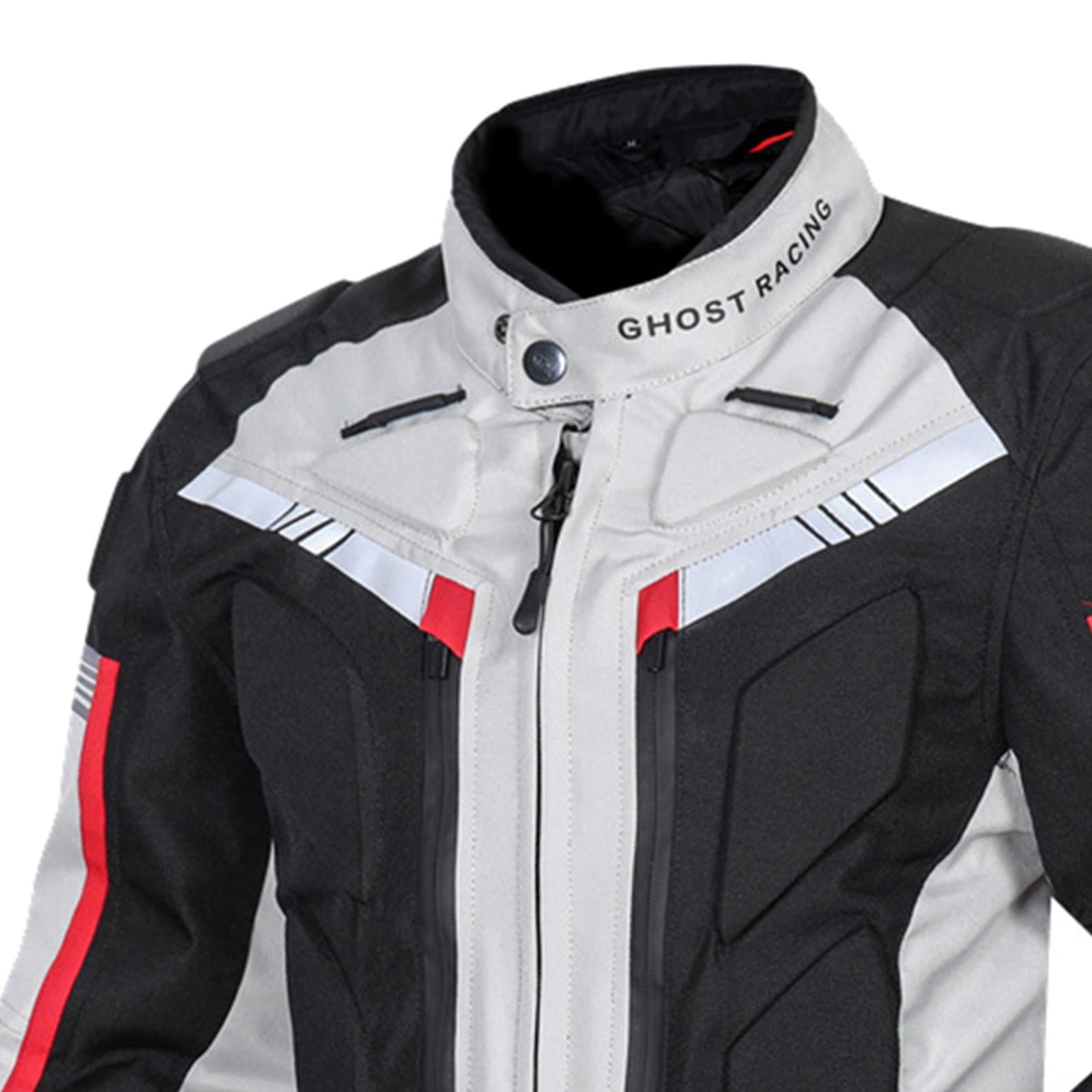 Motorcycle Jacket Oxford Waterproof Motocross Racing Cycle Gear  Light Gray