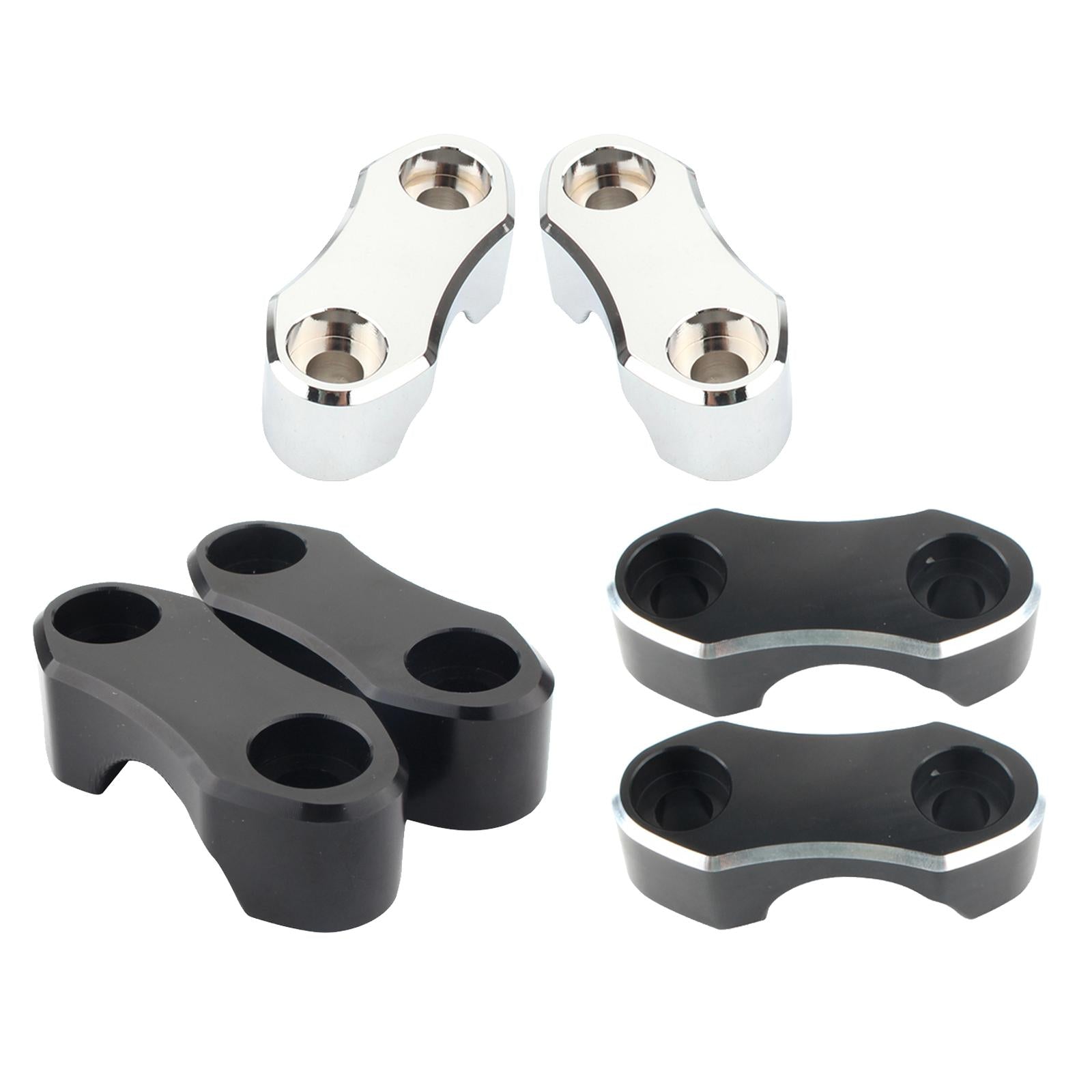 1 Pair Motorcycle Aluminum Alloy Handlebar Riser Mount Top Clamp for Harley Black