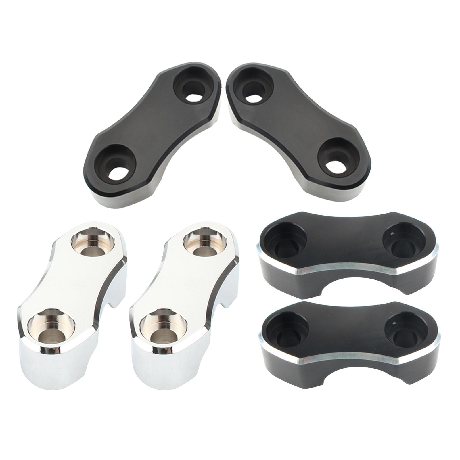 1 Pair Motorcycle Aluminum Alloy Handlebar Riser Mount Top Clamp for Harley Black