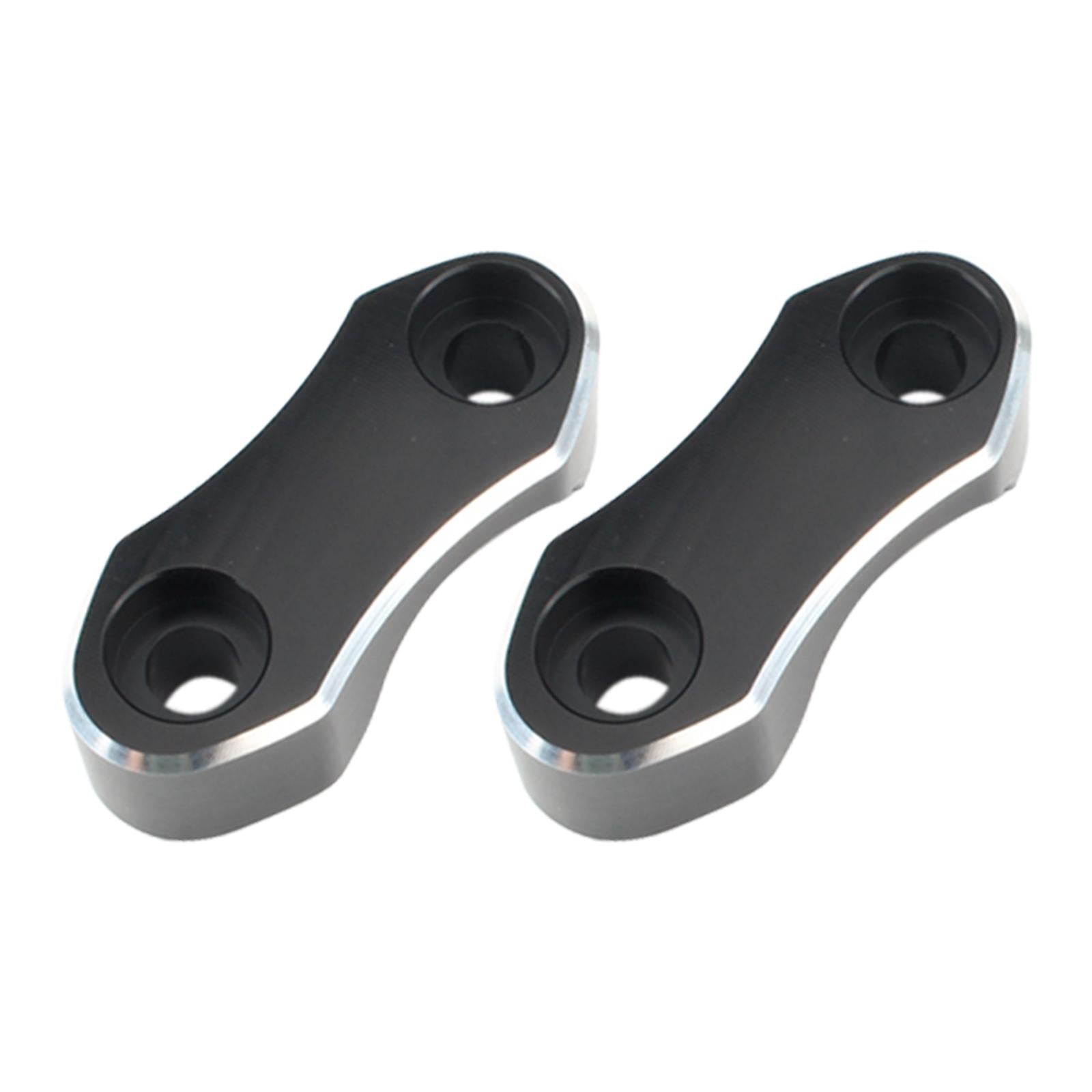 1 Pair Motorcycle Aluminum Alloy Handlebar Riser Mount Top Clamp for Harley Black+Silver