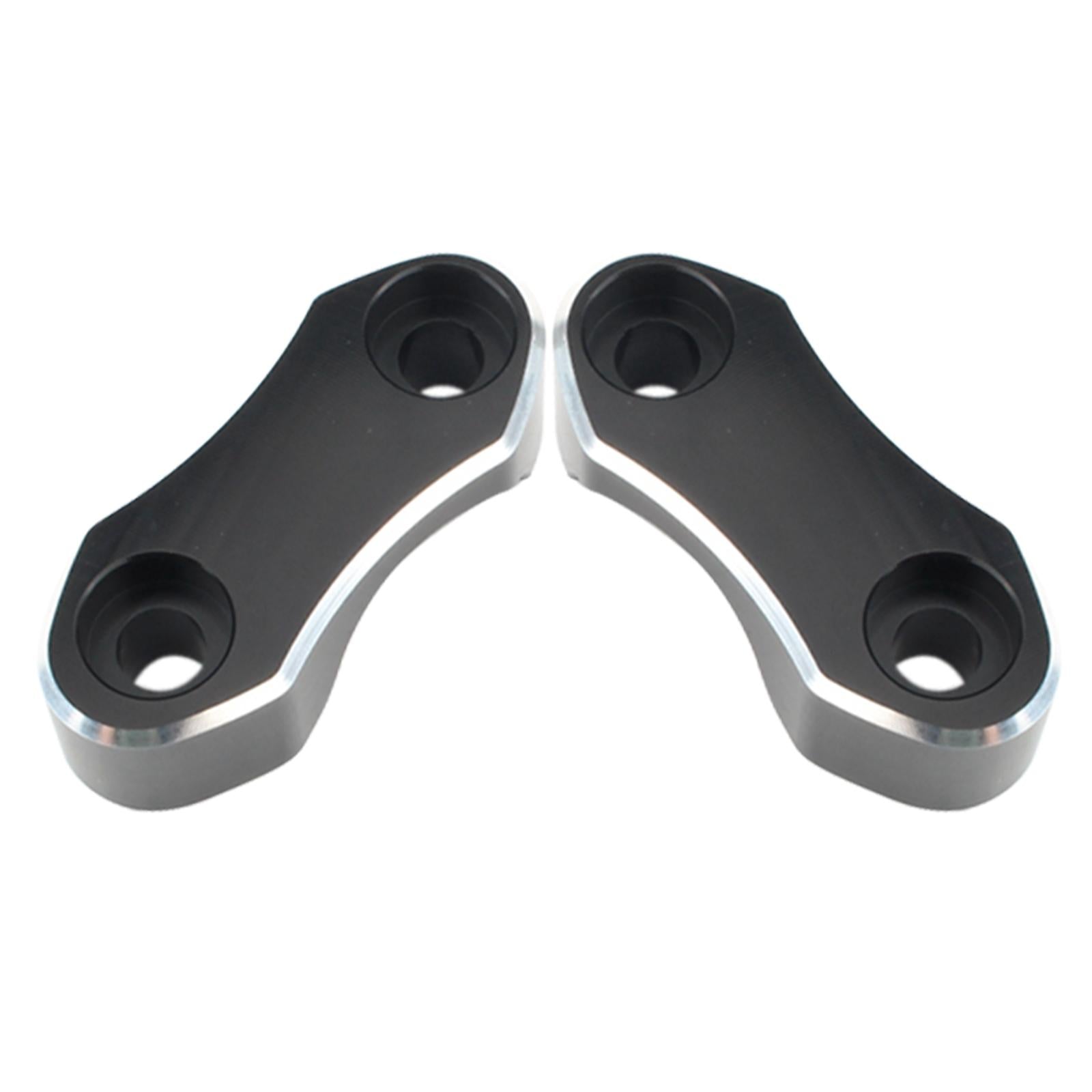 1 Pair Motorcycle Aluminum Alloy Handlebar Riser Mount Top Clamp for Harley Black+Silver