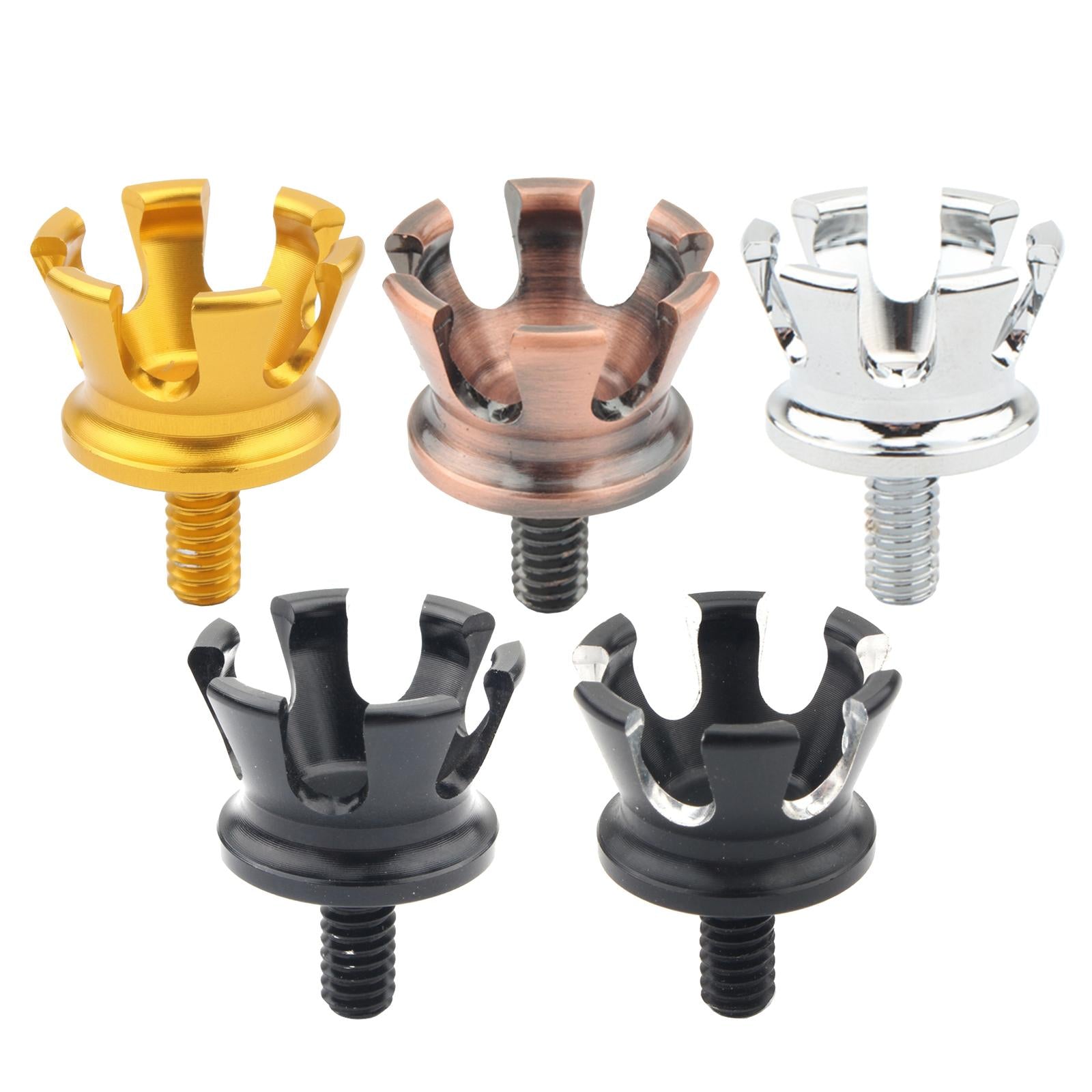 Motorcycle 1/4 Crown Style Aluminum Seat Screw Bolts for Harleys Black 01"