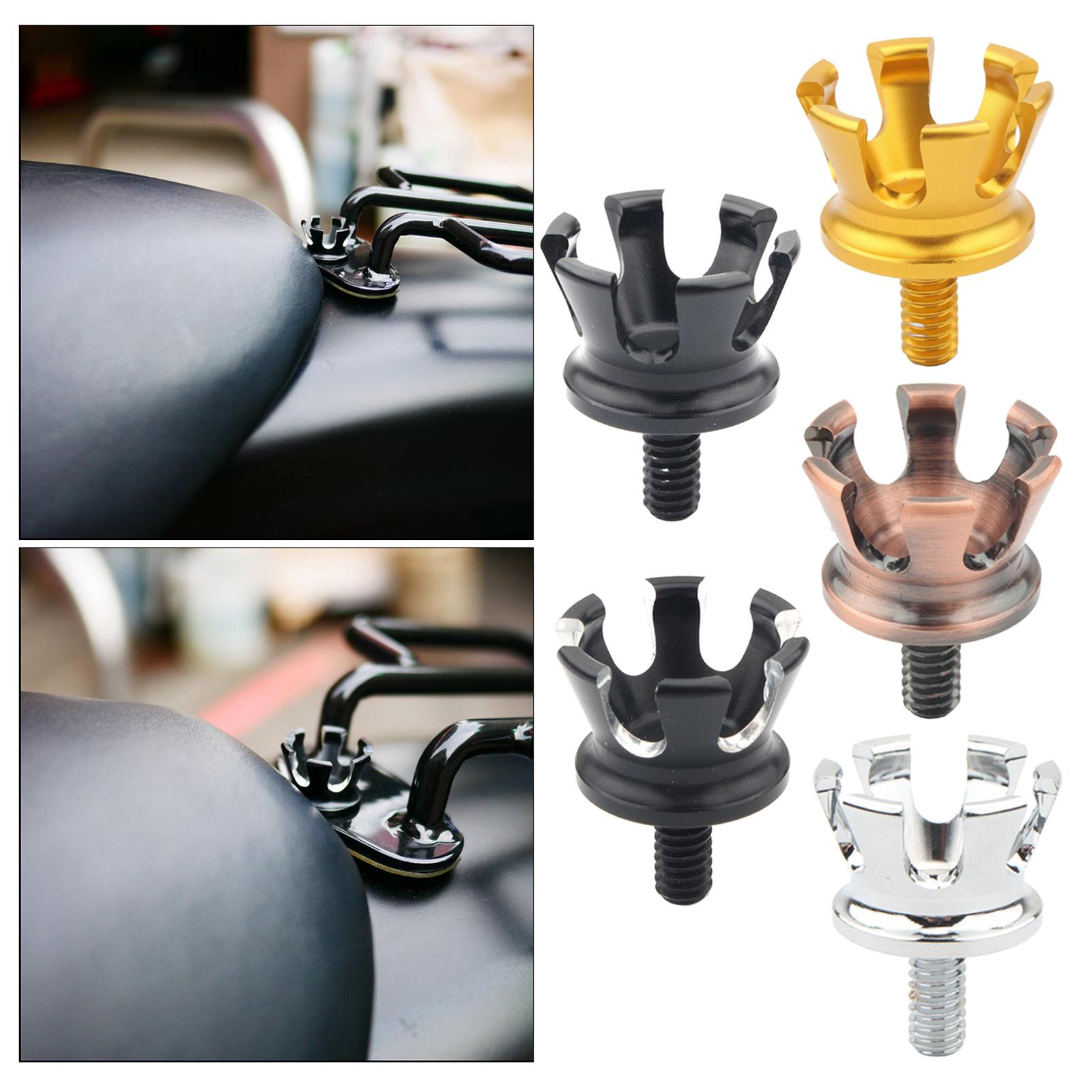 Motorcycle 1/4 Crown Style Aluminum Seat Screw Bolts for Harleys Black 01"