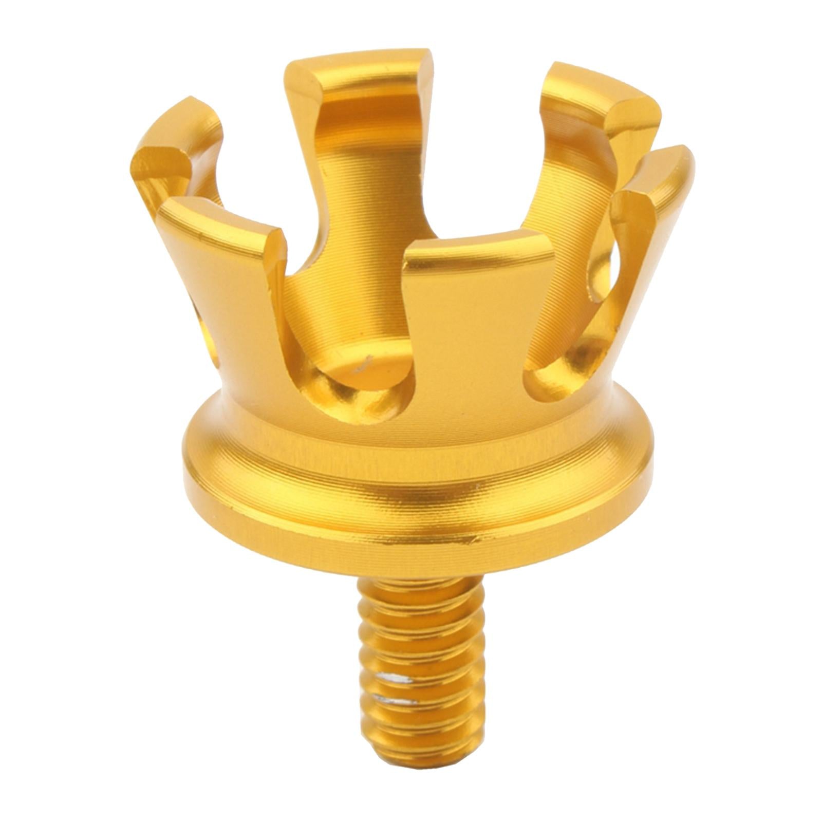 Motorcycle 1/4 Crown Style Aluminum Seat Screw Bolts for Harleys Golden"
