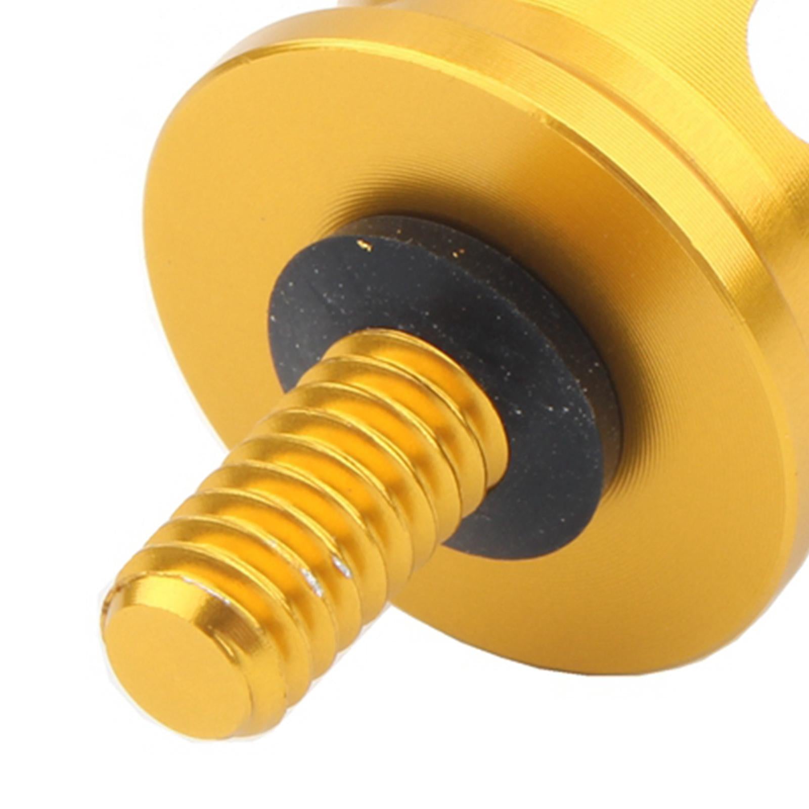 Motorcycle 1/4 Crown Style Aluminum Seat Screw Bolts for Harleys Golden"
