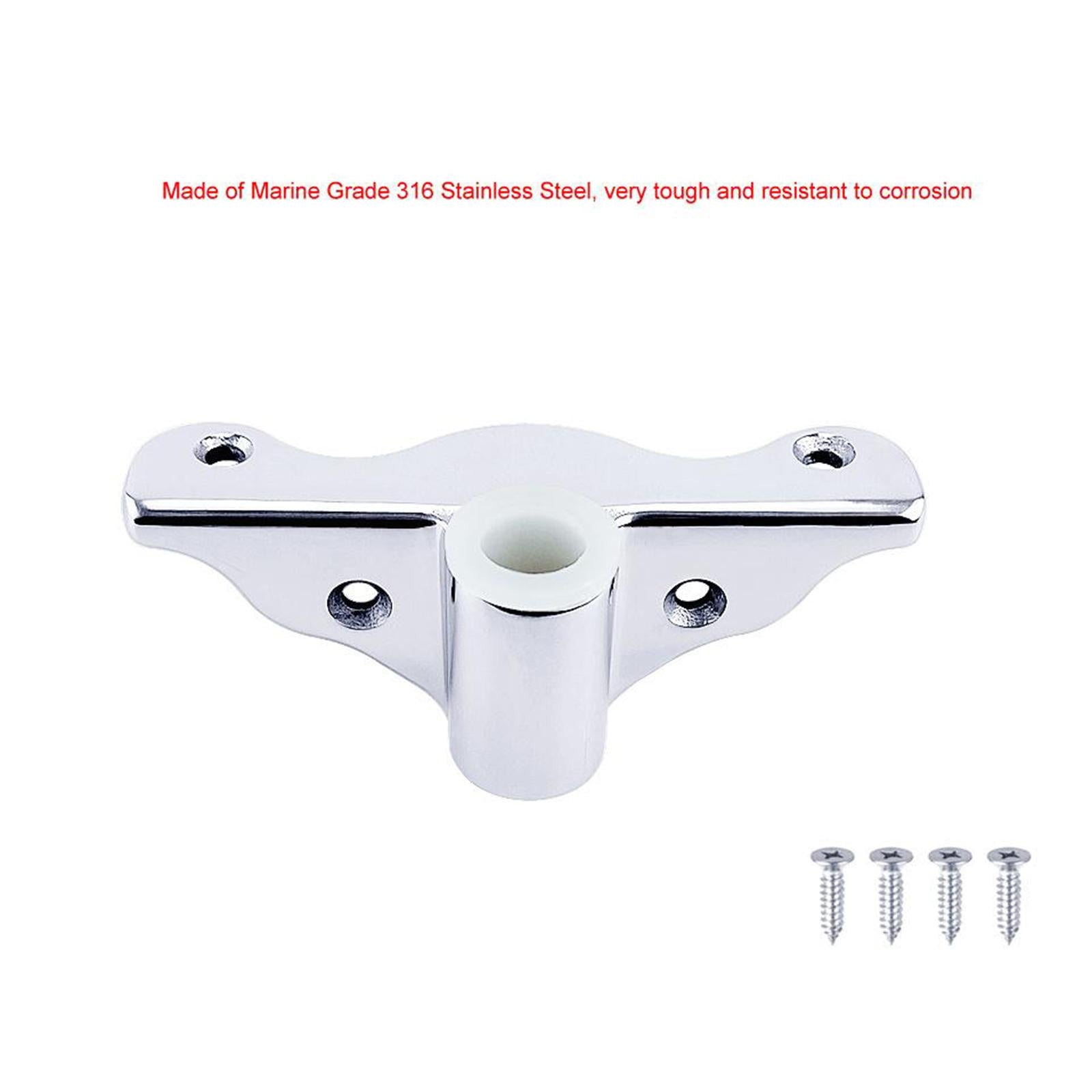 Silver Stainless Steel Side Mount Rowlock Socket Support Bracket Oar Rowlock