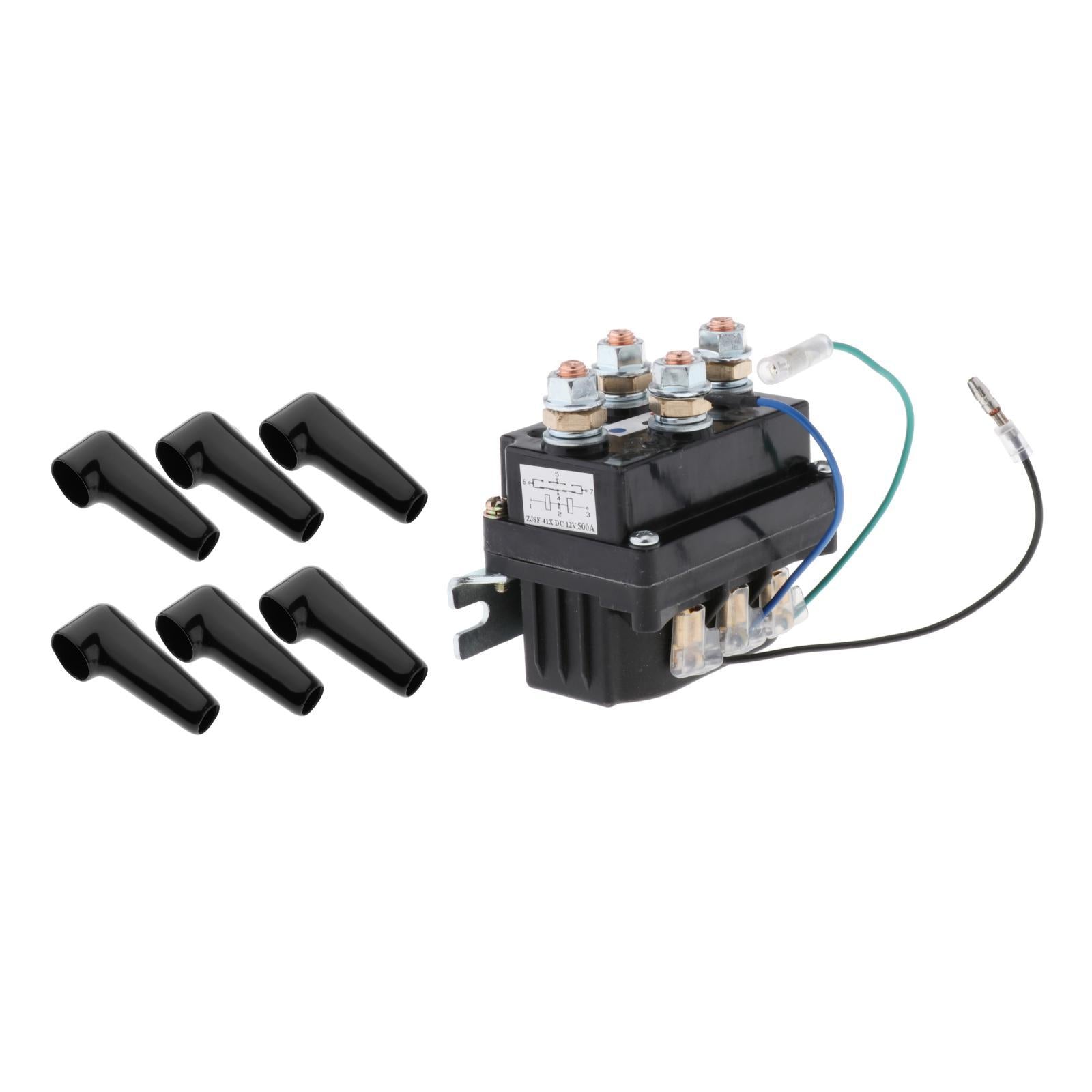 250A Winch Solenoid Relay Kit Replaces for ATV 6 Protecting Caps Heavy duty