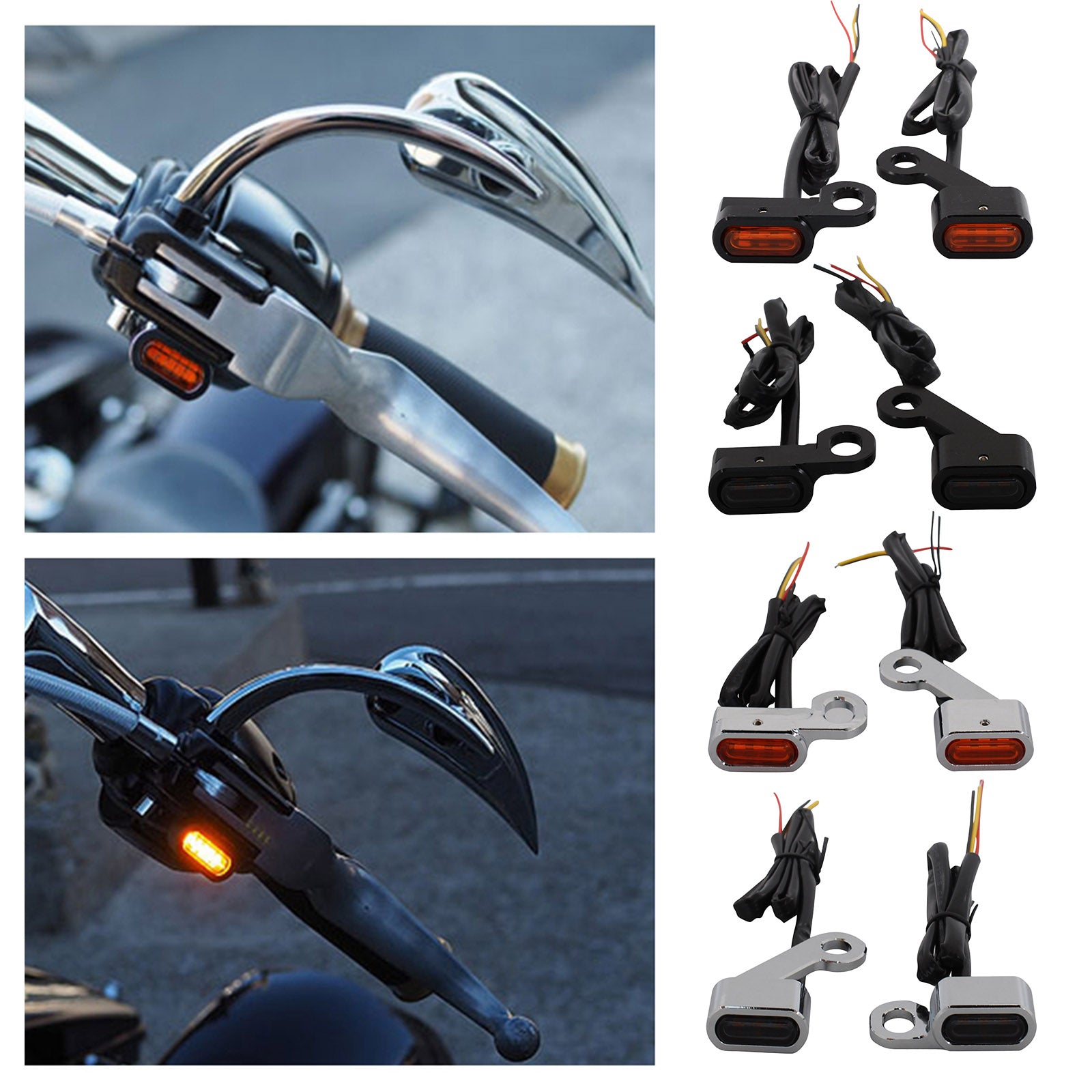 LED Turn Signal Indicator Light for Harley Sportster 883 1200 Silver Orange