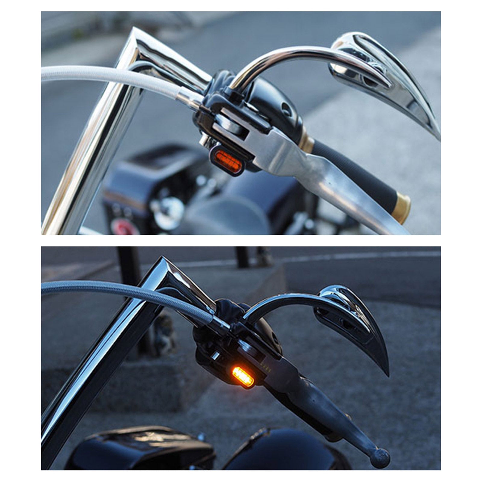 LED Turn Signal Indicator Light for Harley Sportster 883 1200 Black Orange