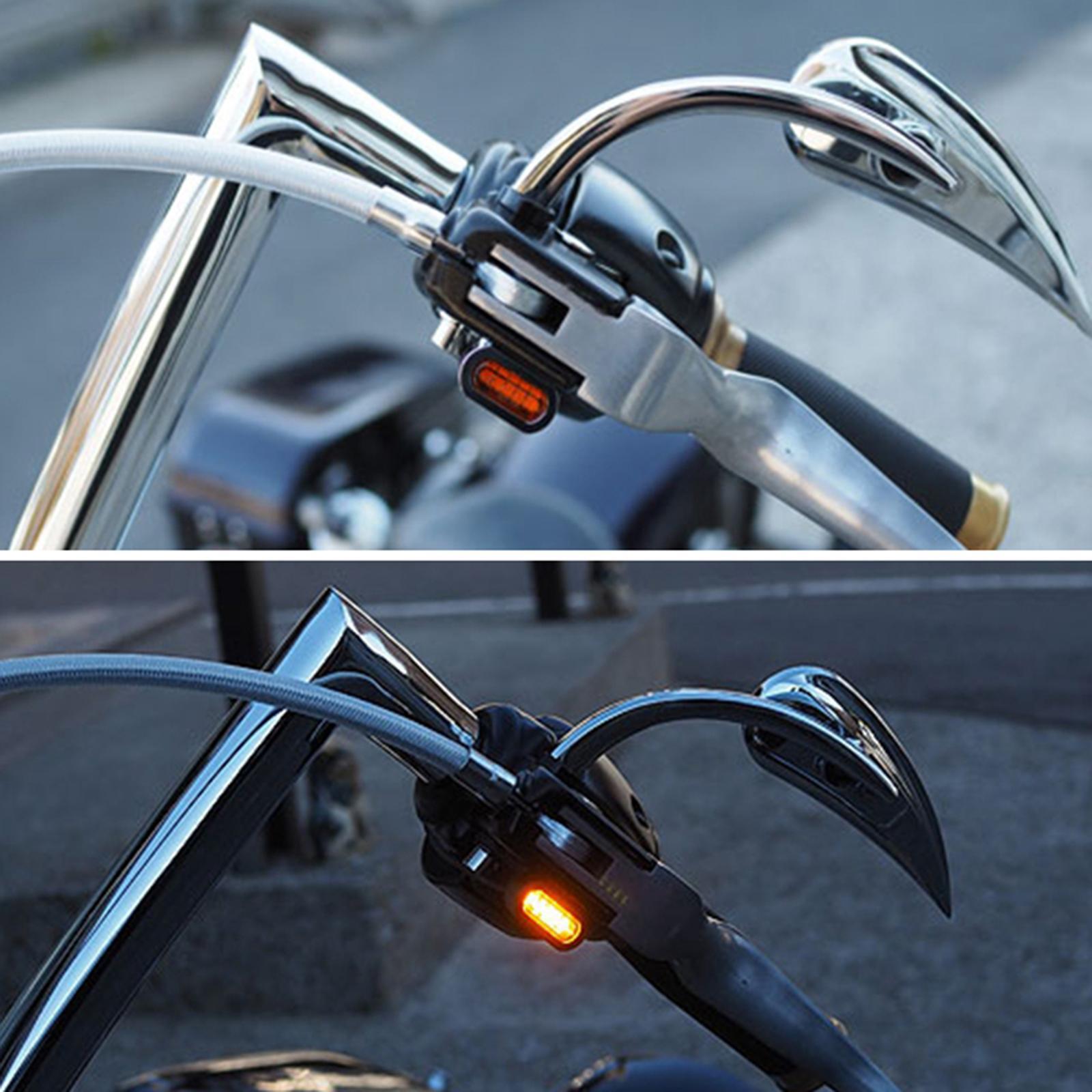 2Pc LED Turn Signal Indicator Light for Harley Touring Softail Black orange