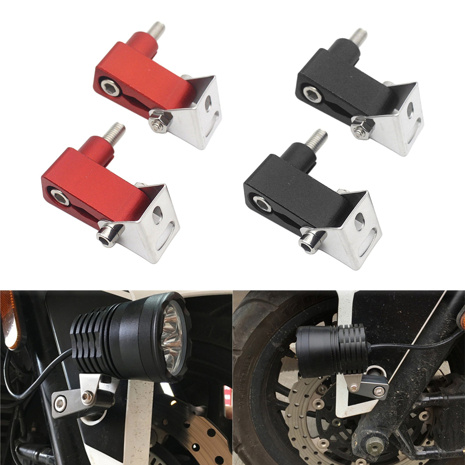 2 Pieces Motorbike Lower Fork Spotlight Holder for BMW G310GS F700GS Red