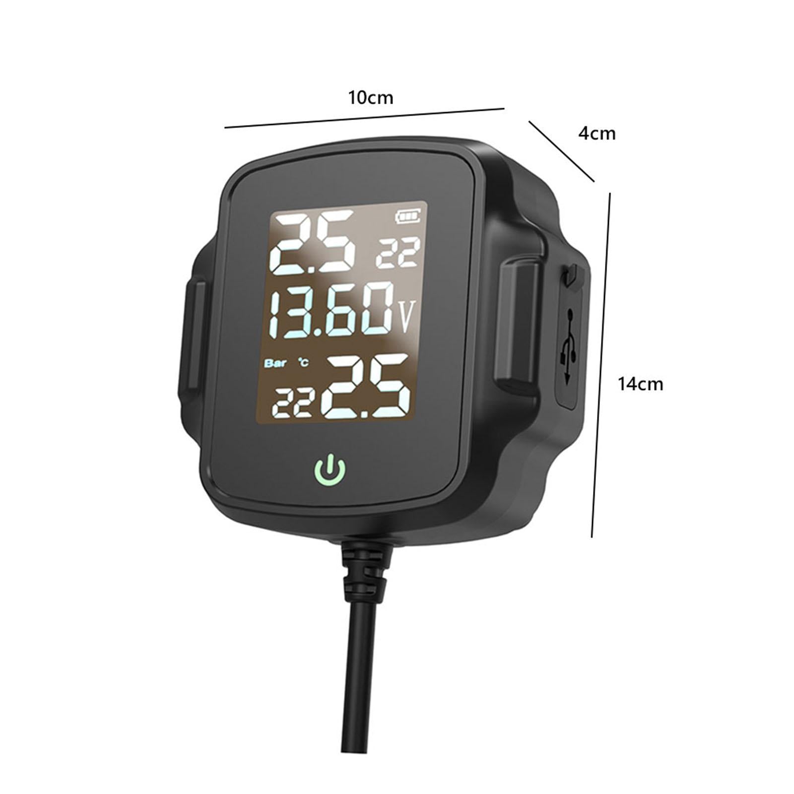 Motorcycle TPMS Tire Pressure Monitoring System Gauge Wireless USB Charger