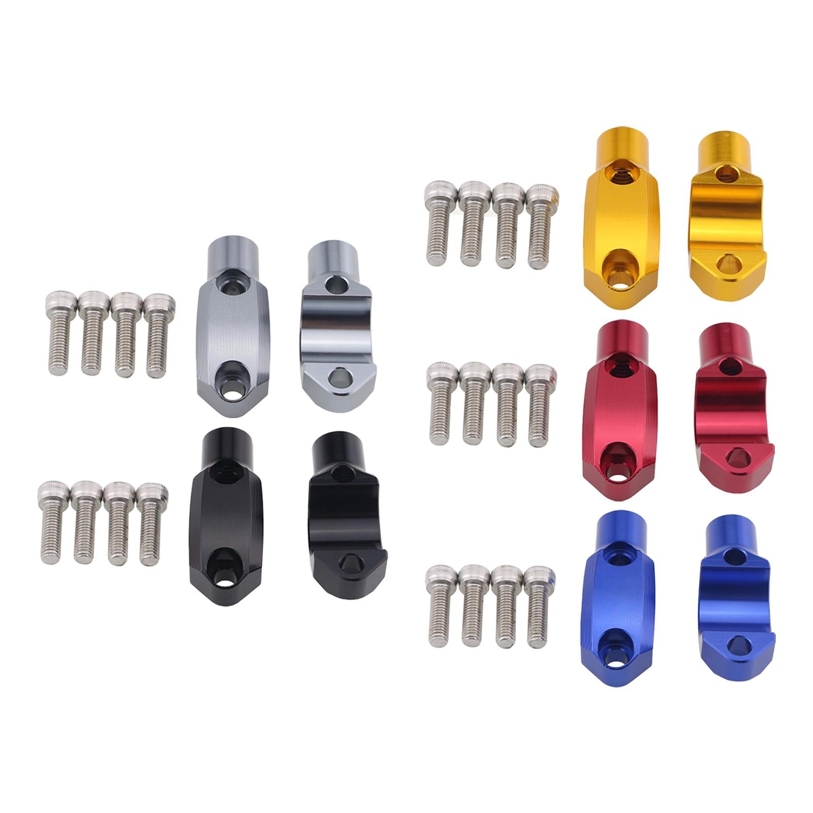 1 Pair Motorcycle Master Cylinder Mirror Clamp for 22mm Handlebar Titanium